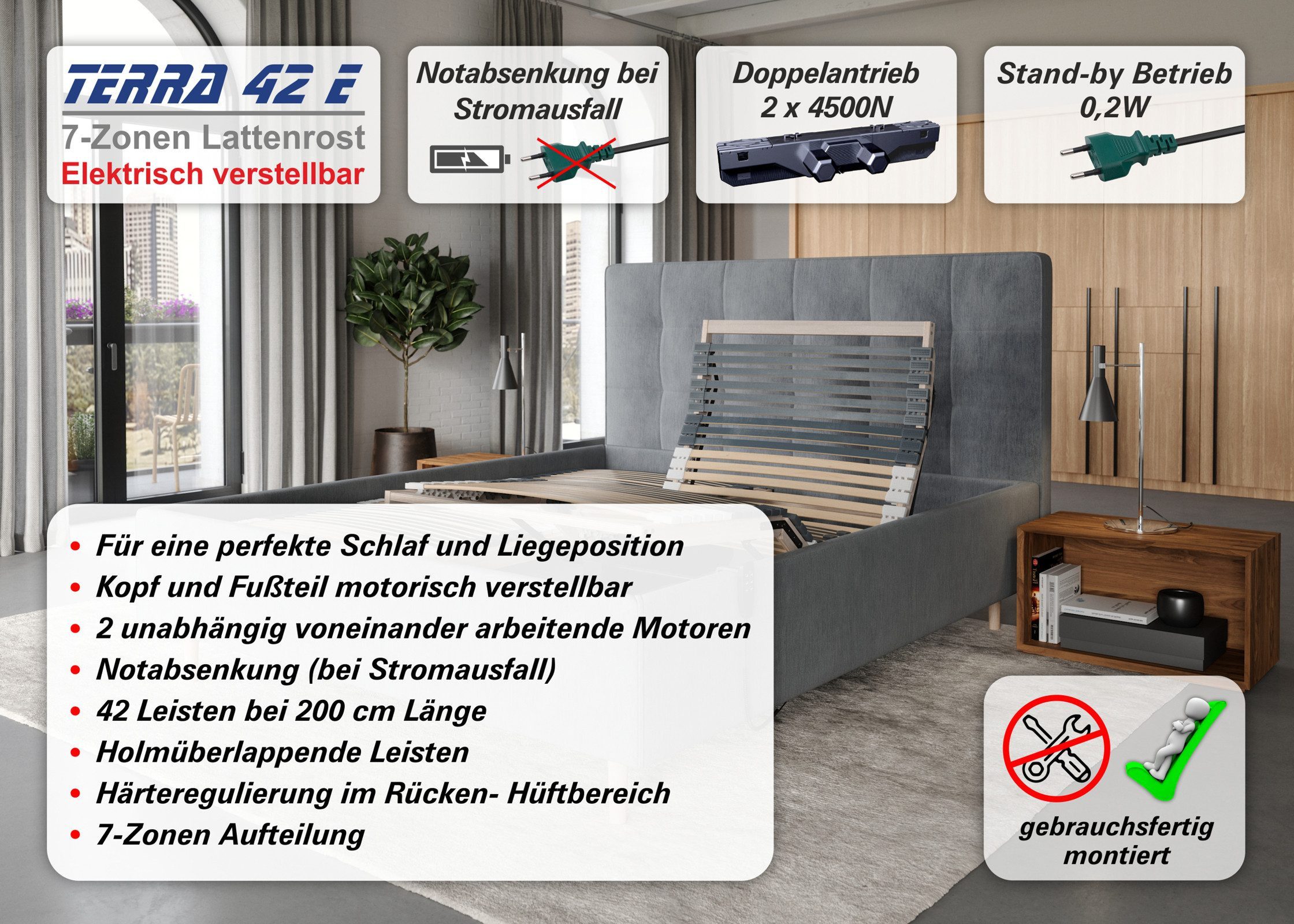 Lattenrost mit Motor bis 300 Kg günstig online kaufen