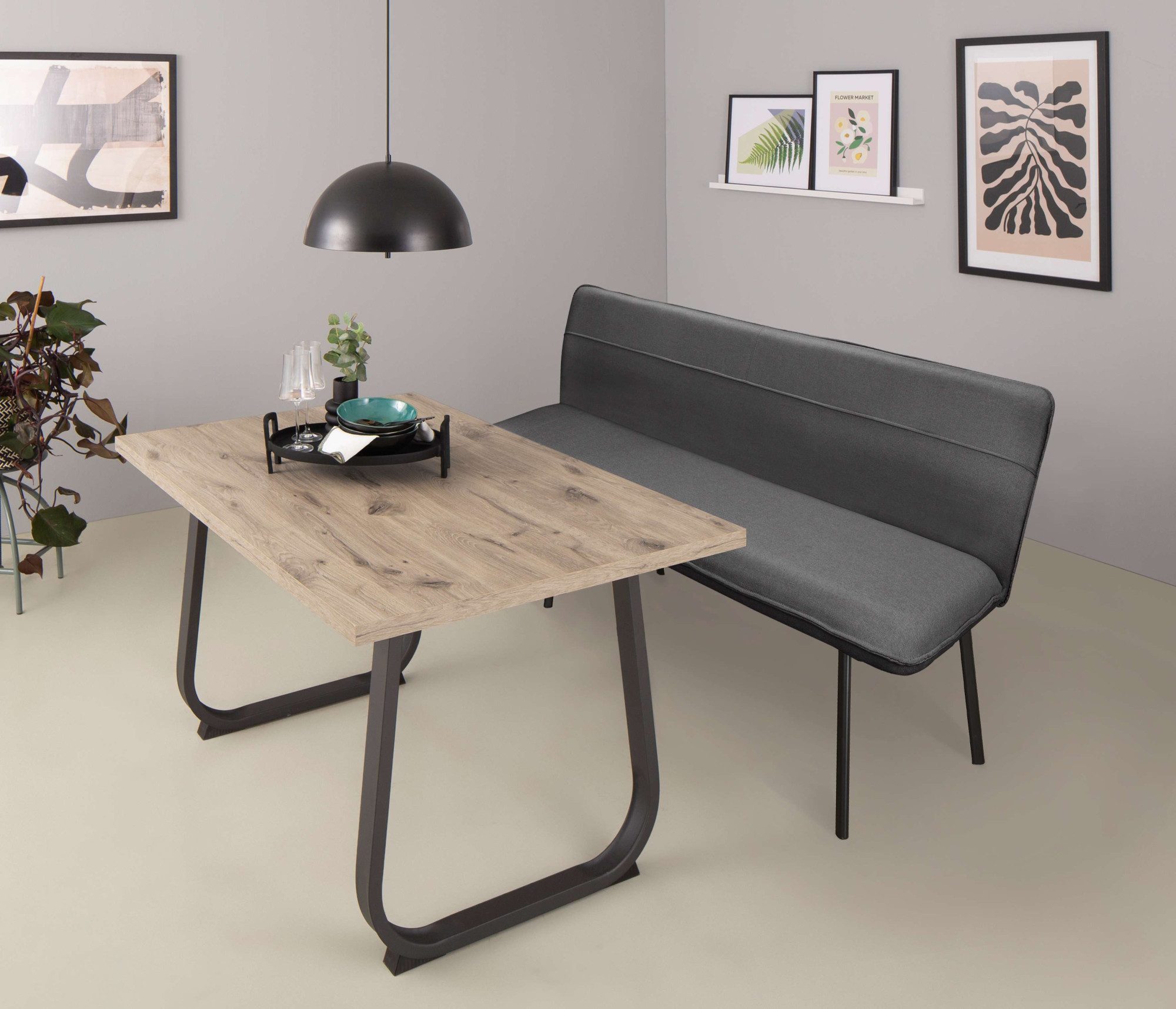 Home affaire Essbank "Nozay" mit Sitz und Rückenpolster günstig online kaufen