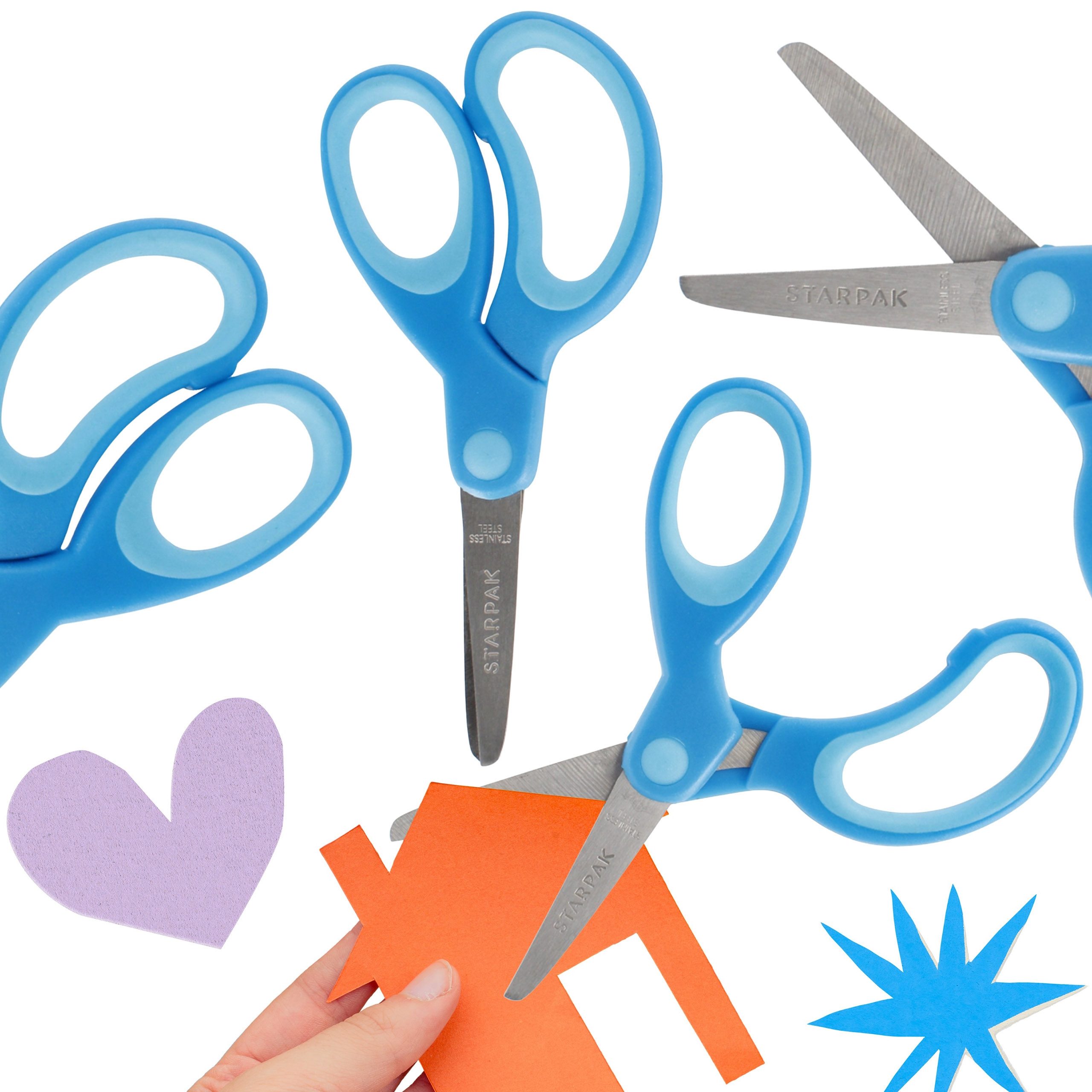 Starpak Haushaltsschere Kinderschere FÜR RECHTHÄNDIGE, Profilierte SICHER, Schul 13 cm STARPAK
