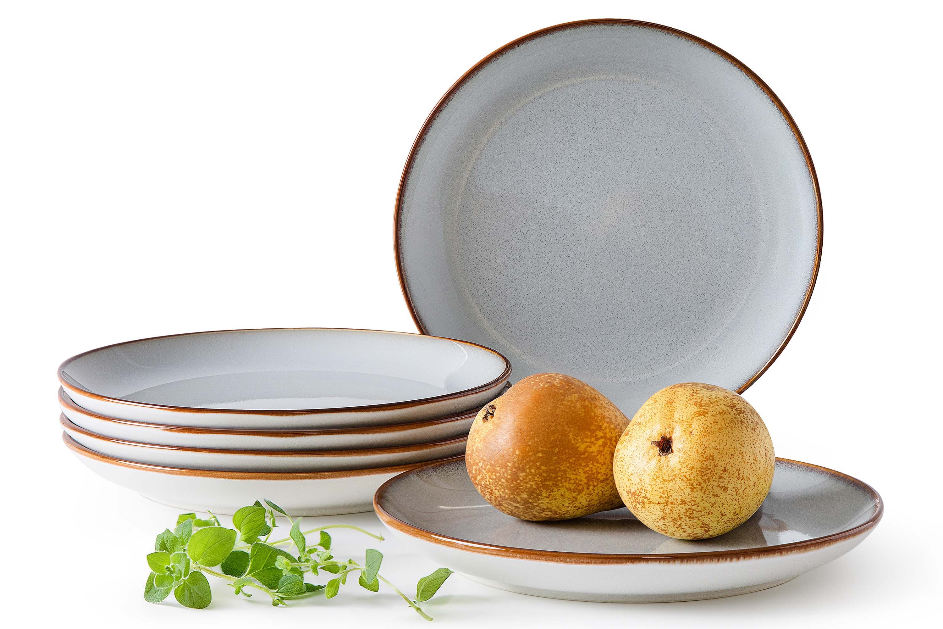 Ritzenhoff & Breker Tafelservice RITZENHOFF & BREKER PORTOFINO Tafelservice, 6x Dessertteller, KONSIMO (6-tlg), 6 Personen, Steinzeug, Reaktivglasur, spülmaschinengeeignet, mikrowellengeeignet, Modern