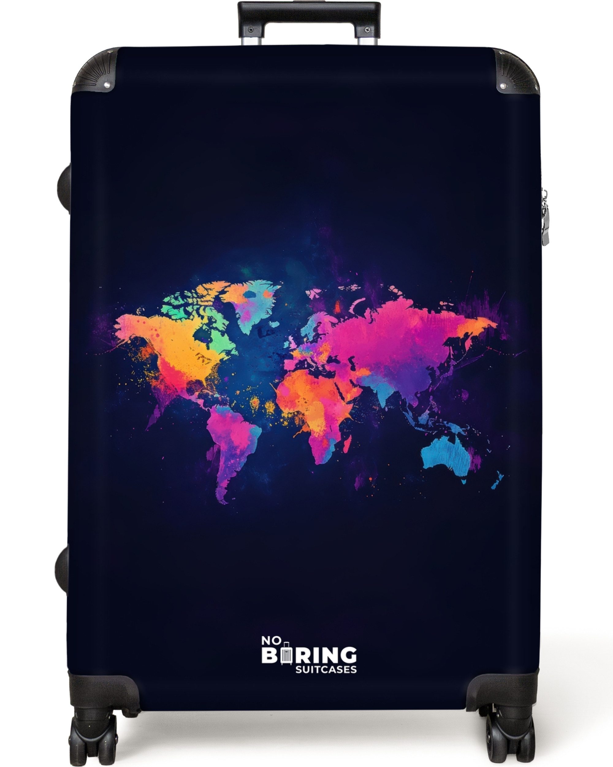 NoBoringSuitcases.com© Hartschalen-Trolley Weltkarte - Bunt - günstig online kaufen