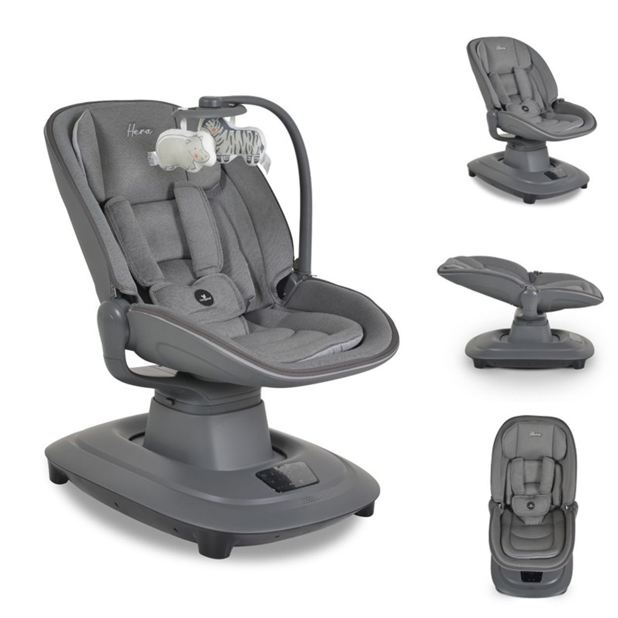 Cangaroo Babywippe Babywippe Hera elektrisch, Musik, Moskitonetz, 360-Grad-Drehung, Timer