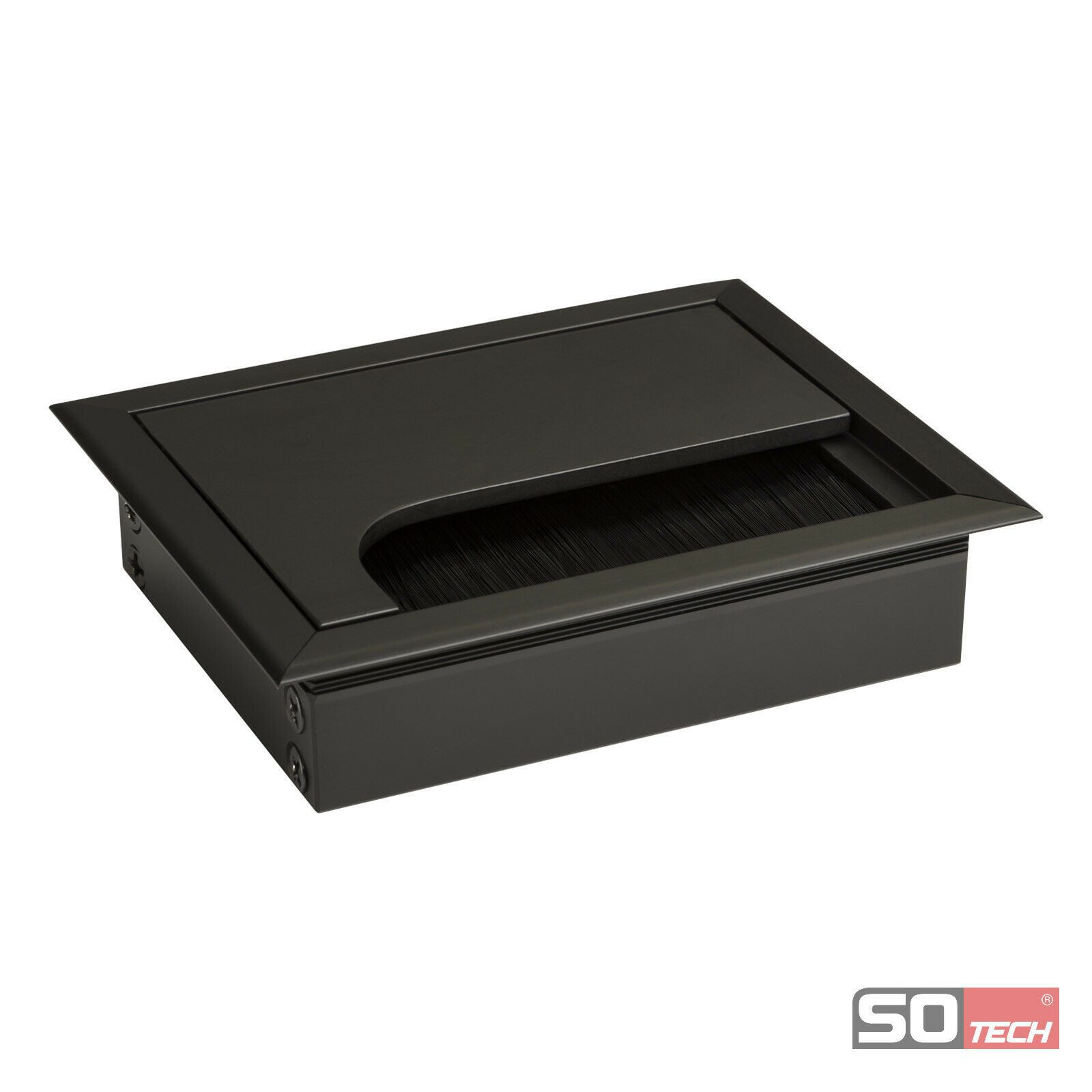 SO-TECH® Kabelführung Kabeldurchlass CAVO 100x80 schwarz (1-St), 100 x 80 mm schwarz eloxiert