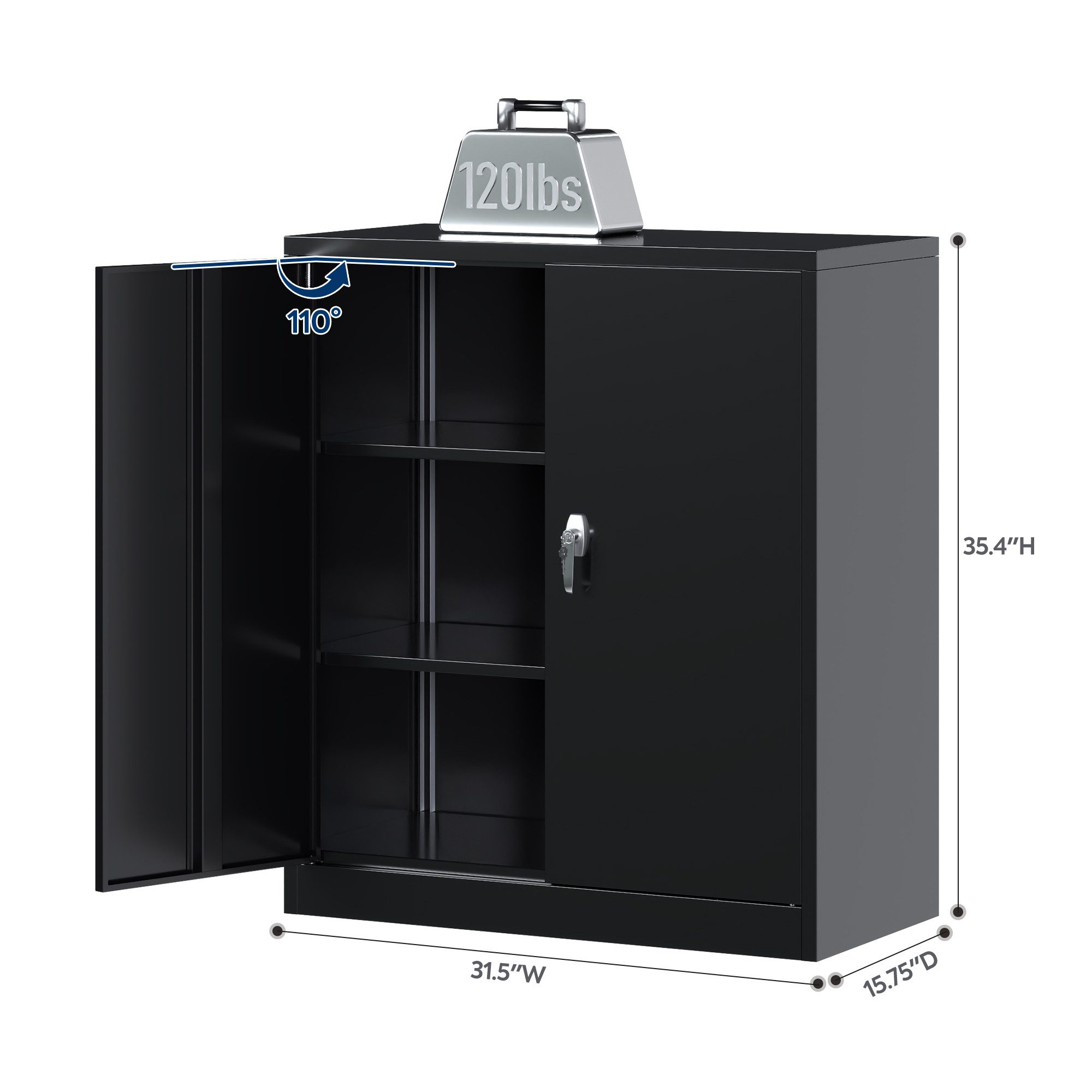 AOBABO Aktenschrank hoher Metallschrank mit 2 günstig online kaufen