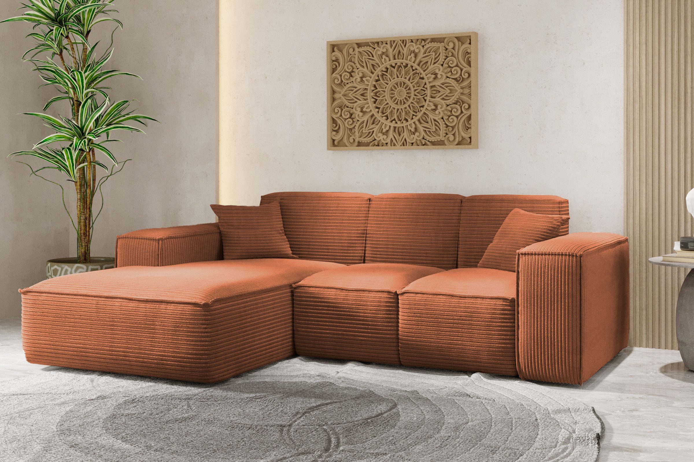 Kaiser Möbel Ecksofa Eckcouch SIENA L-Form, Stoff Poso/Salvador/Maloy/Artico/Velo, Einzelsofa, Bequem, originelles Design, praktisch, viele Цвета(ов)