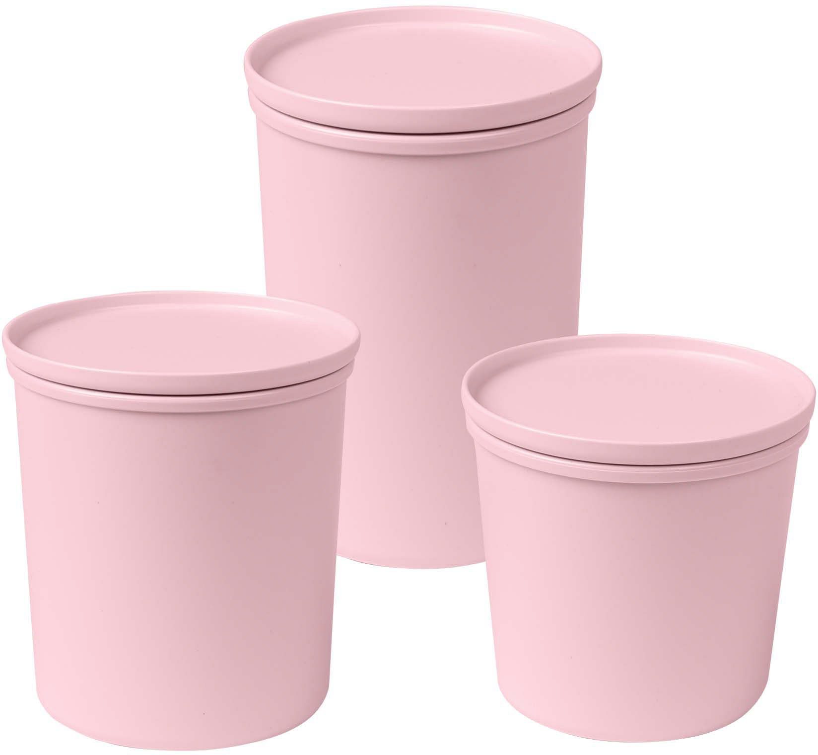 AWAVE® rPET, 800, 3-tlg), AWAVE, 1000 Frischhaltedose mit rosé Kunststoff, 500, (Set, ml