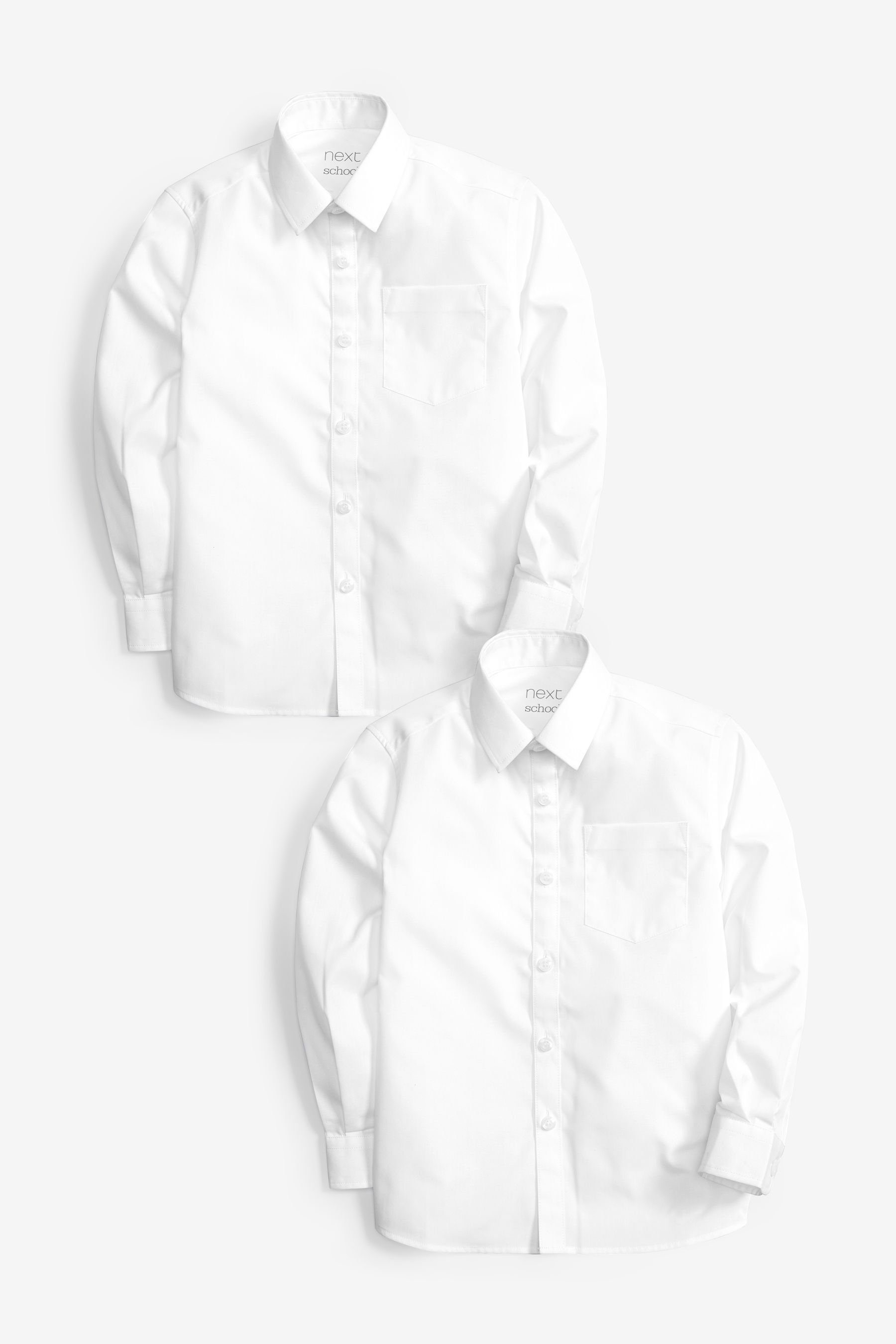 Next Langarmhemd Langarmhemden mit Klettverschluss, 2er-Pack (2-tlg)