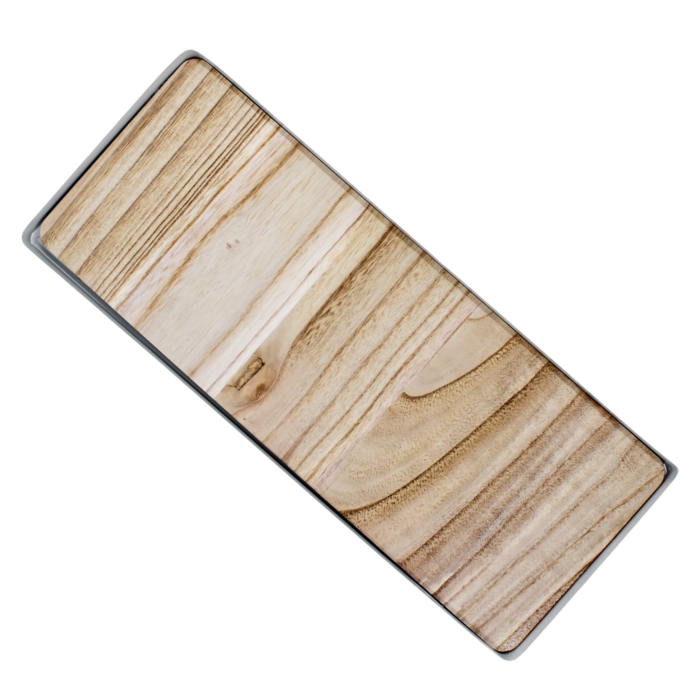 Spetebo Tablett Kerzentablett mit Metall Rahmen und Holz Boden - 45 cm x 18 cm, Metall / Holz, (Anzahl, 1-tlg., Stück), mit Anti Rutschpads