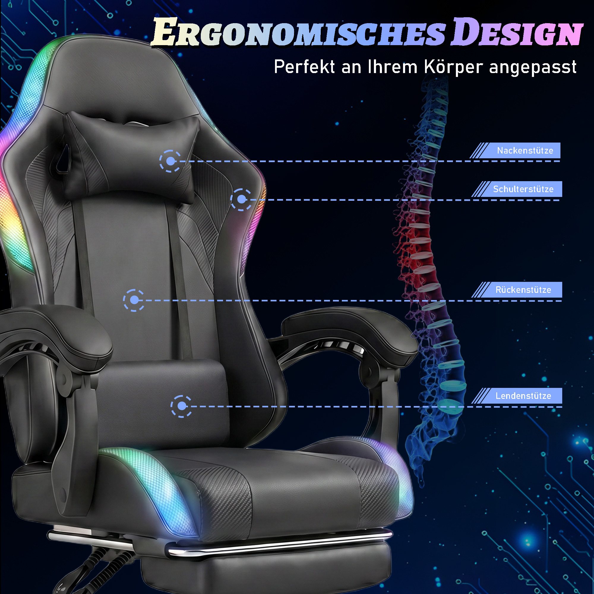 HOMALL Gaming-Stuhl Gaming-Stuhl