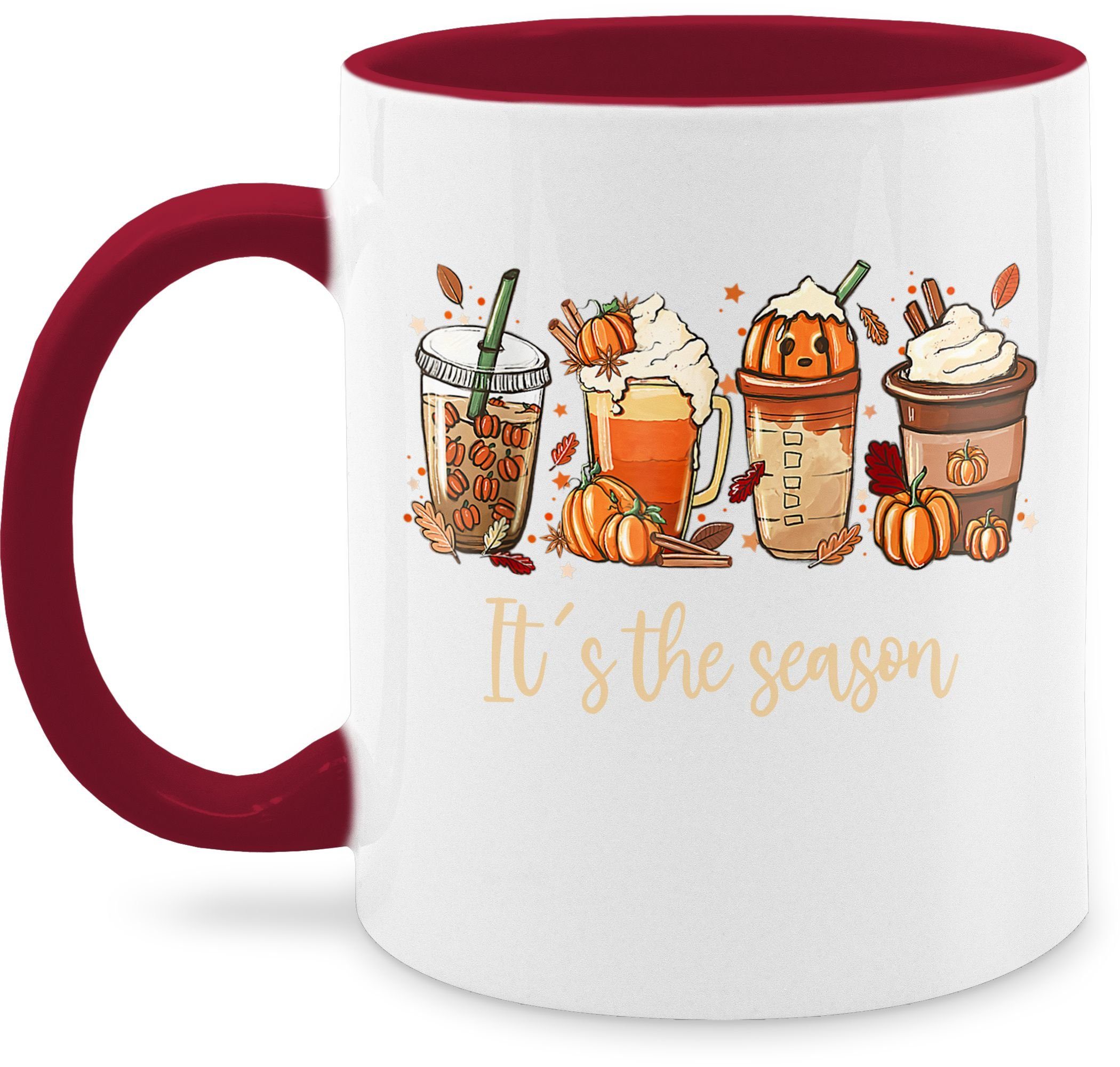 Shirtracer Tasse It's the Season - Herbst Blätter Kürbis Heißgetränke Gewürze, Keramik, Halloween Tassen