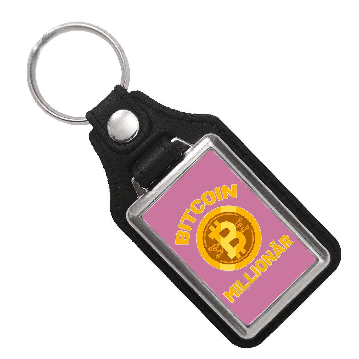 Schlüsselanhänger Bitcoin Millionär Kryptowährung Schlüsselanhänger mit Kunstleder in