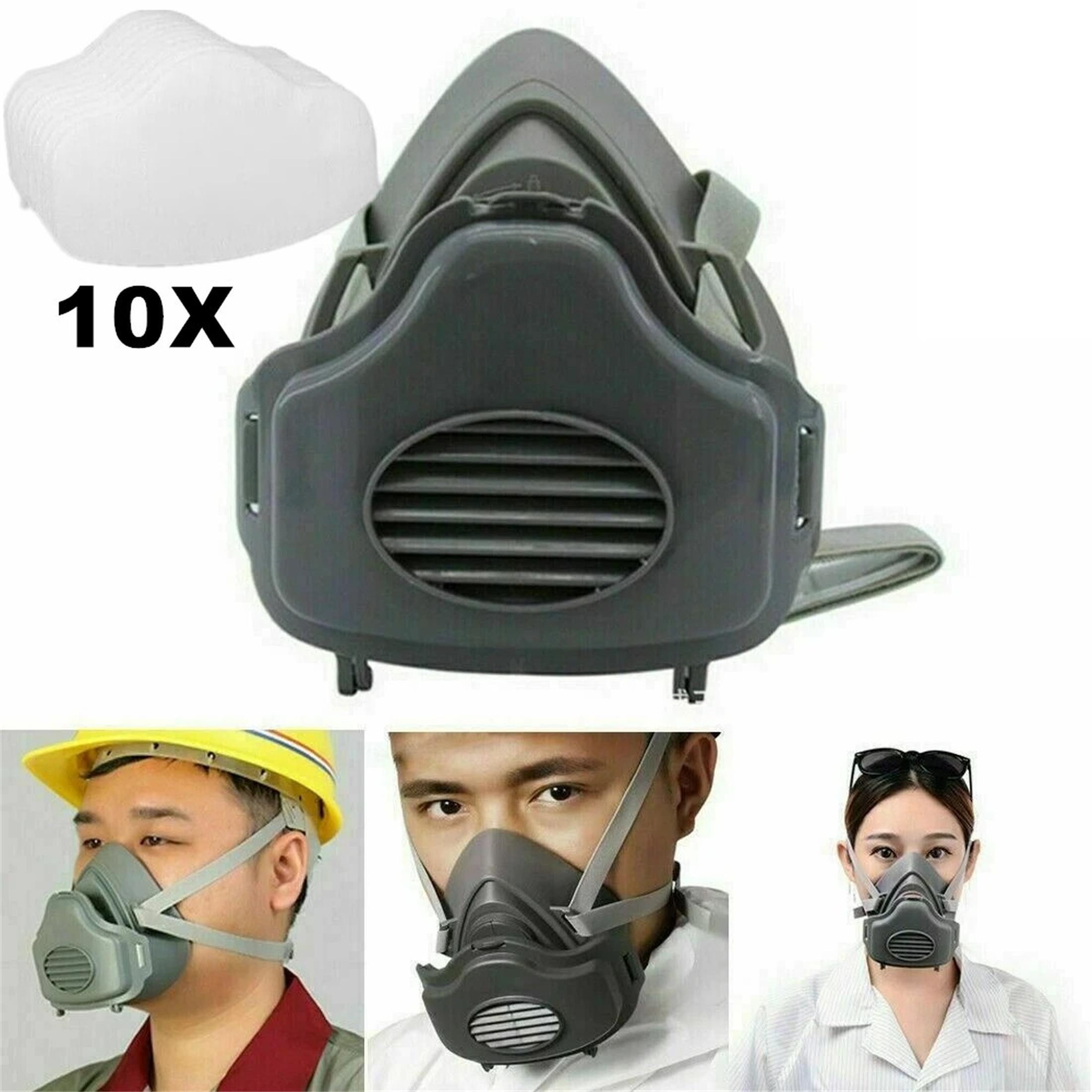 Luckice Sturmhaube Halbgesichtsmaske 3200, Atemschutzmaske für Holz, Malen & Schweißen (mit Filterhalter & 10 Filtern)