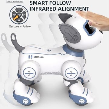 Gontence Robotertier Intelligenter Stunt-Roboter,Neue cool Roboterhund-Begleitenspielzeug (programmierbarer Roboter-Welpe,intelligenter interaktiver Spielzeug)
