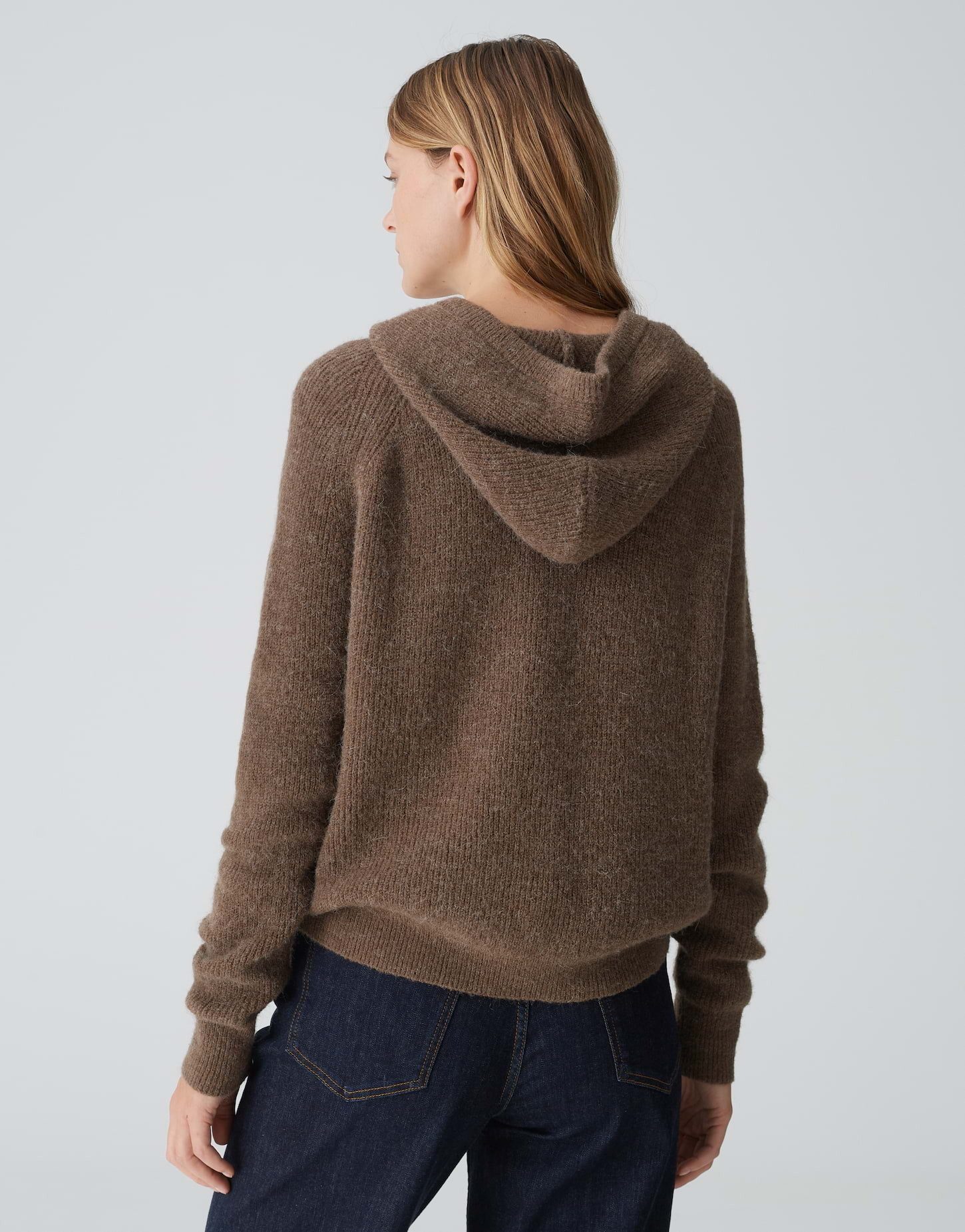 OPUS Kapuzenpullover Strick Hoodie POODY Loose mit Alpaka