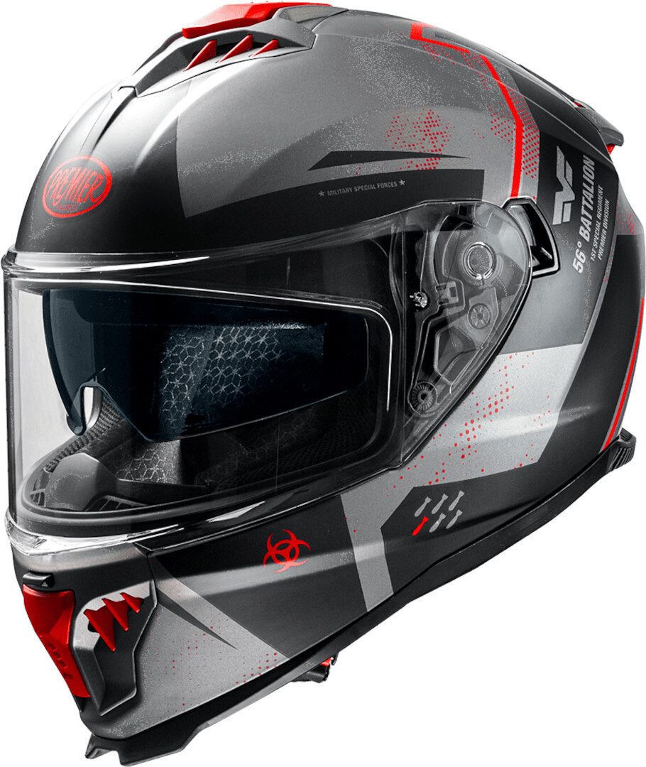 Premier Motorradhelm Typhoon BA 17 BM Helm, integriertes Sonnenvisier,vorbereitet für Kommunikationssystem