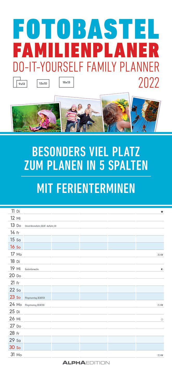 Alpha Edition Organisationsmappe AlphaEdition 102179 Bastelkalender 2022 Familienplaner