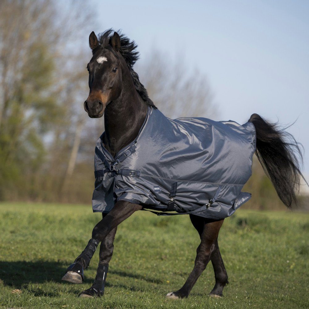 Pferde-Regendecke Busse Outdoordecke Windchill 0g - grau (navy)