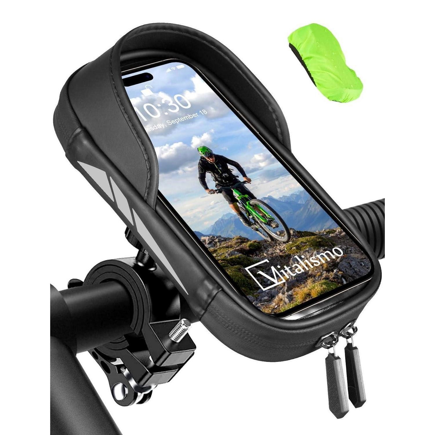 Smartphone-Halterung Fahrrad Handyhalterung wasserdicht 360 Schwarz-grau unter 7 Zoll
