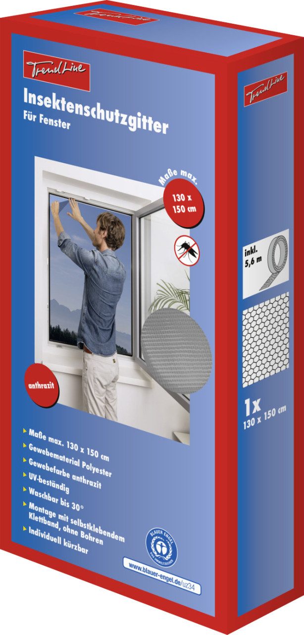 Trend Line Fliegengitter-Gewebe TrendLine Fliegengitter 130 x 150 cm anthrazit