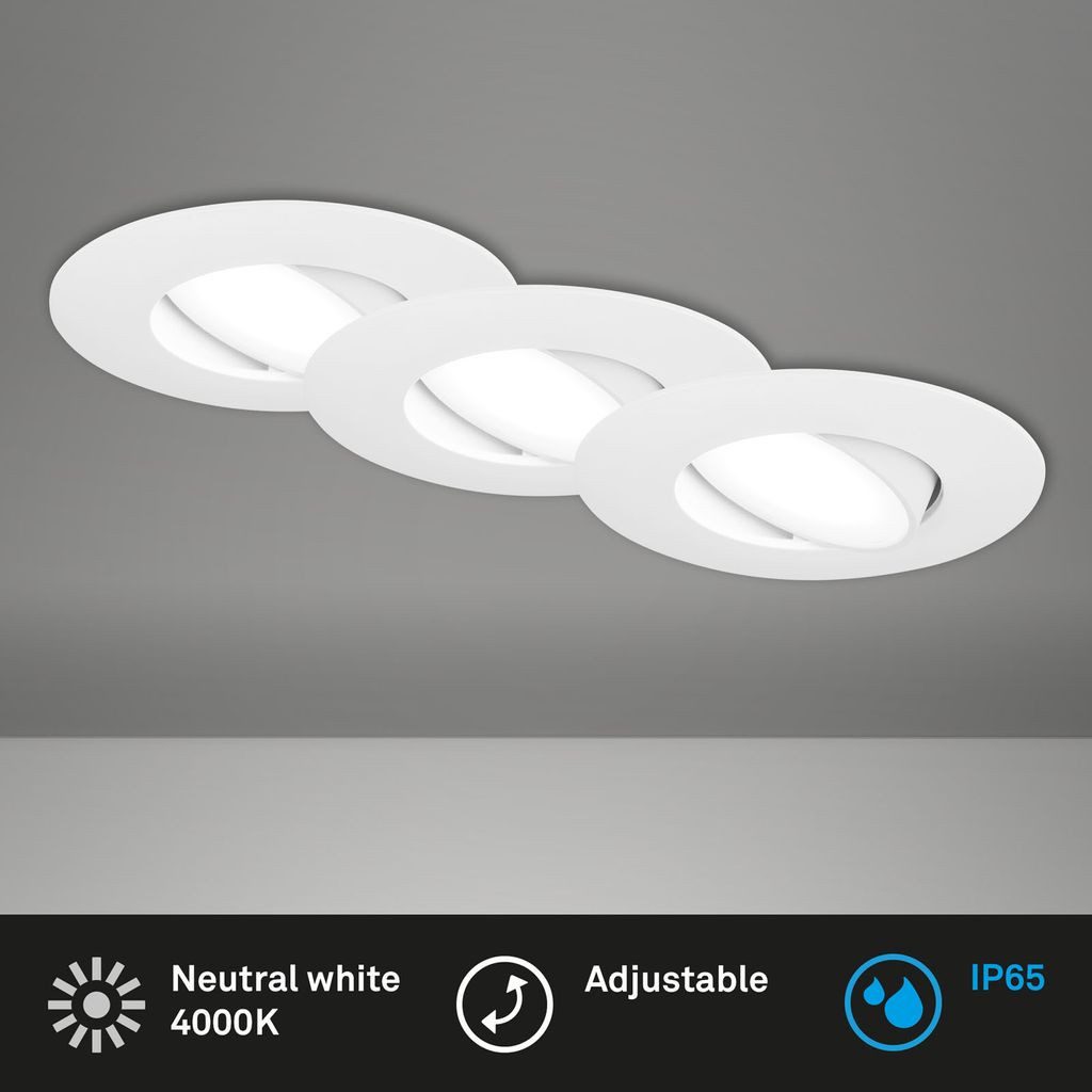 Briloner Leuchten LED Einbaustrahler 7597036, Dimmfunktion, LED fest integriert, 2700K - Extra-Warmweiß