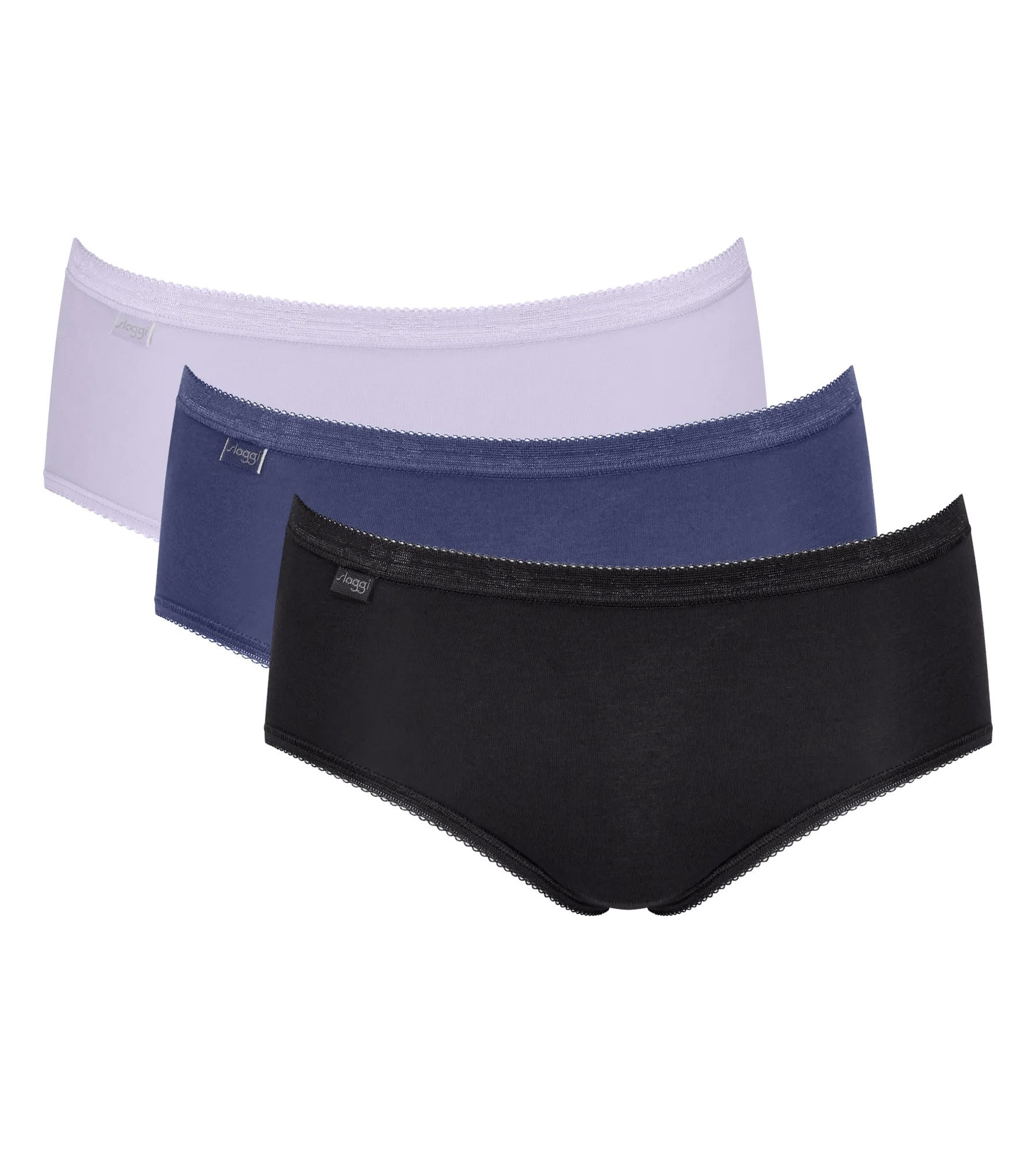 sloggi Midislip Basic+ Midi (3er Pack) perfekter Sitz, besonders weiche Nähte, Cotton-Mix, Multipack
