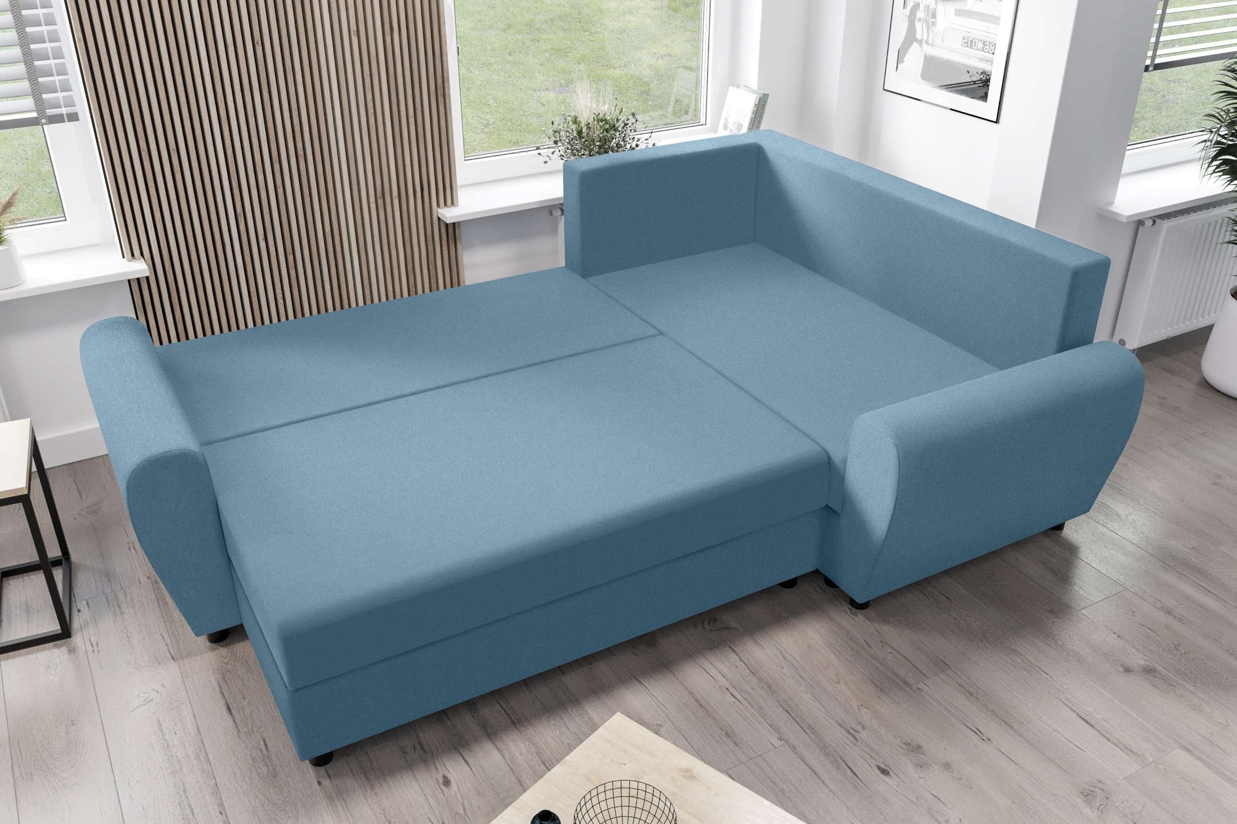 mit L-Form, Eckcouch, Modern Stylefy Sitzkomfort, Sofa, Valence, Ecksofa mit Design Bettfunktion, Bettkasten,