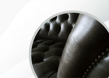 JVmoebel Chesterfield-Sofa Schwarze klassische Chesterfield Couch luxus 3-er Sofa Modern Neu, Made in Europe
