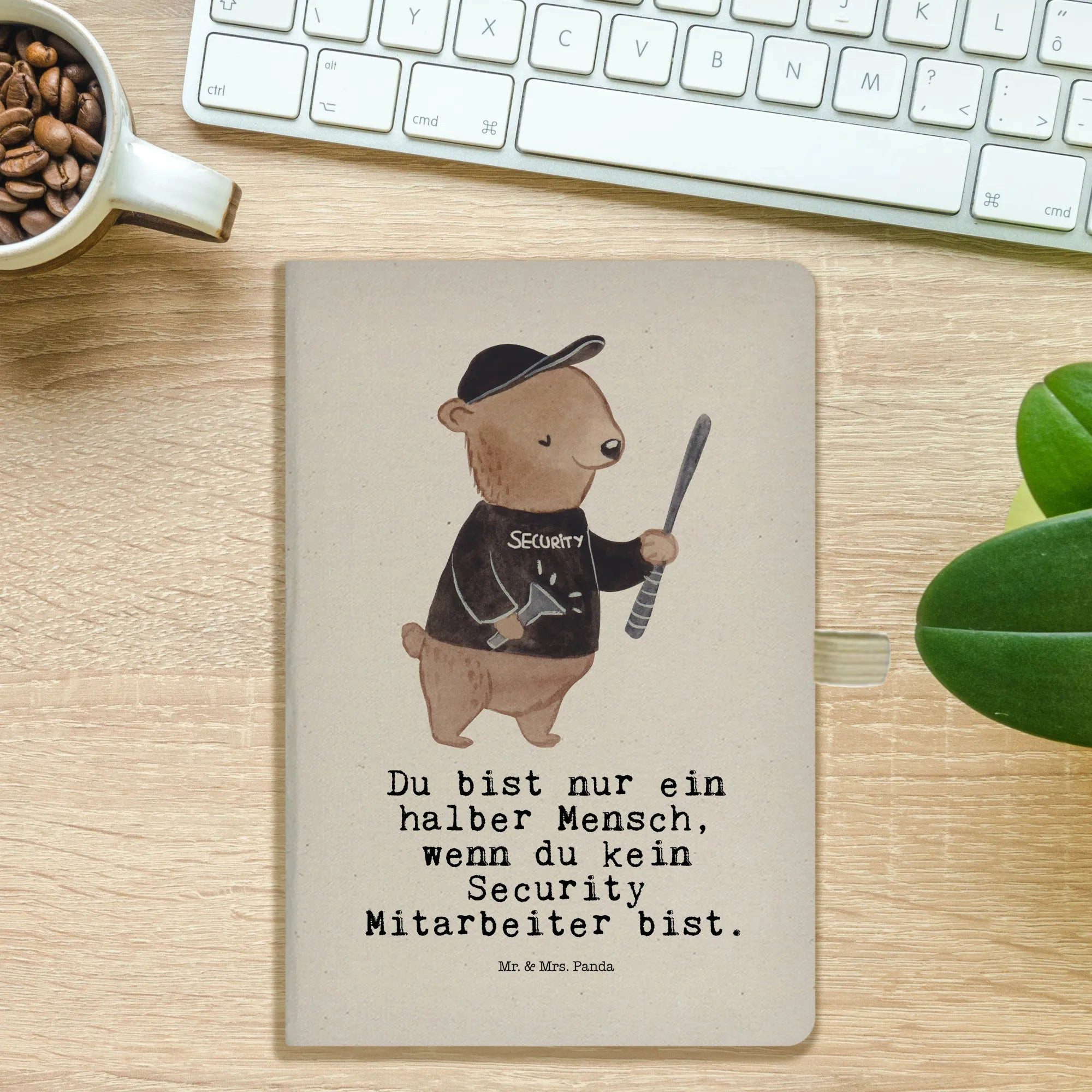 Thumbnail - Mr. & Mrs. Panda Notizbuch Security Mitarbeiter Herz - Transparent - Geschenk, A5 Notizbuch Dame Mr. & Mrs. Panda, Flexi...