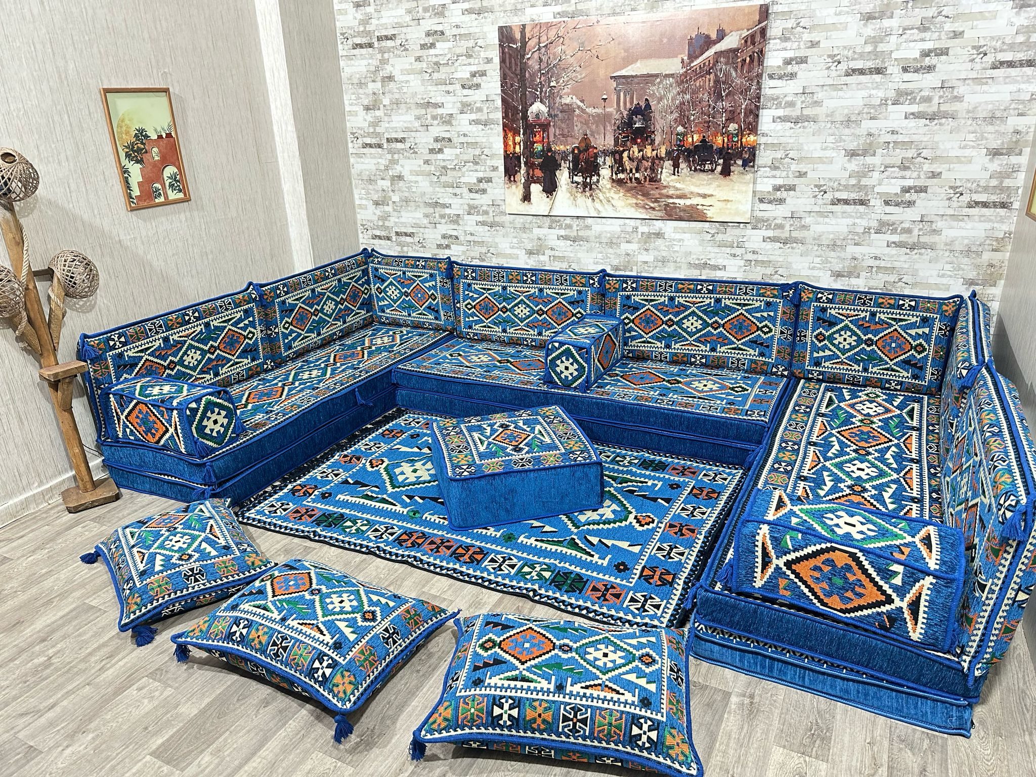 CaddeBuy Sofa Arabische Ecke Majlis, Orientalisches Sofa, Orientalische Sitzkissen, 22 Teile