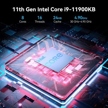 GEEKOM Mini-PC (AMD Core i9, Intel UHD Graphics, 32 GB RAM, 1000 GB HDD, Mini Fun11 i9 Gaming-PC WiFi 6E SSD Thunderbolt USB 3.2 Gen2)