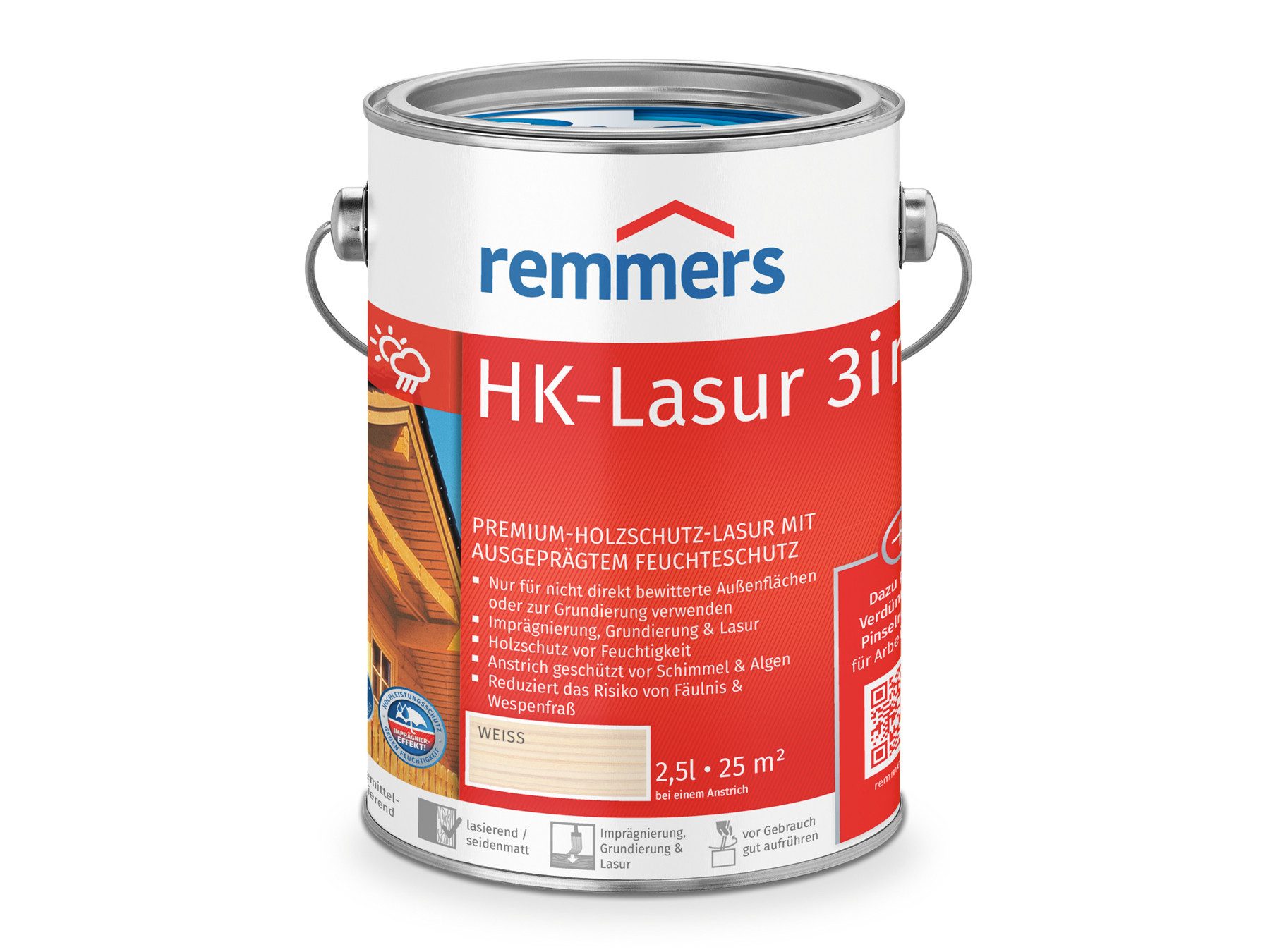 Remmers Holzschutzlasur HK-Lasur 3in1 ebenholz 2,5 Liter