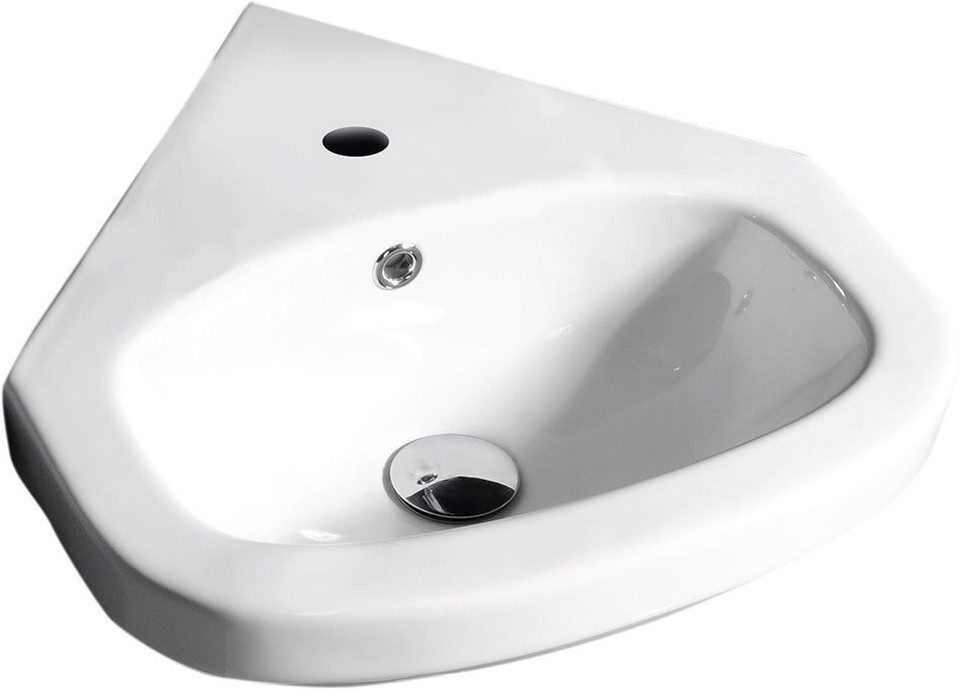 Creavit Waschtisch VITROYA Eck-Waschtisch, Keramik 46x46cm, weiß, Creavit-VT145