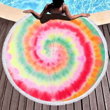 CoolBlauza Strandtücher Große Farbenfrohe Runde Strandtücher Saunahandtuch, (1-St), Für Herren Damen, 150 cm