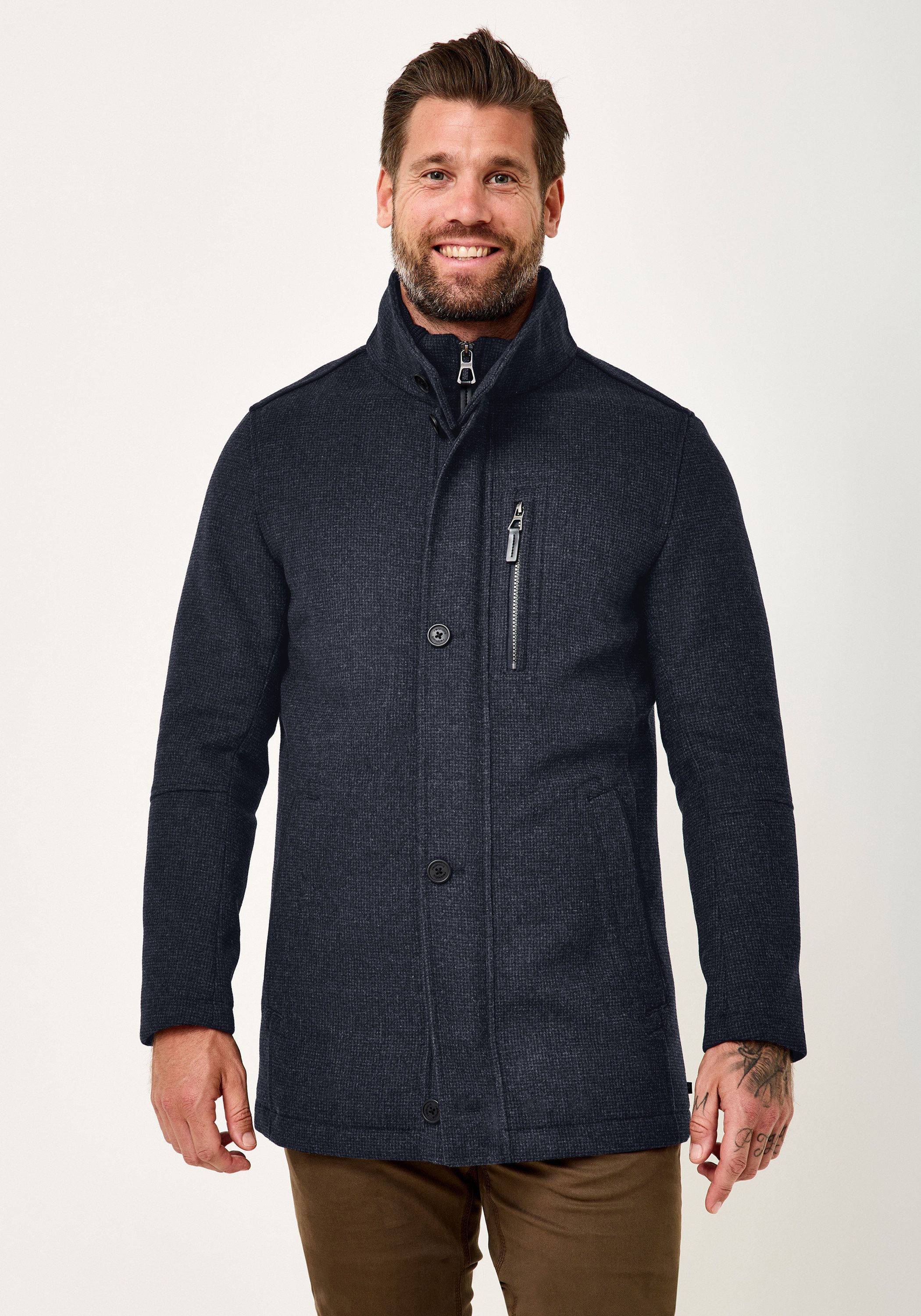 Redpoint Winterjacke GILL 2.0 Modern Fit Wool Blend Melange Wintermantel