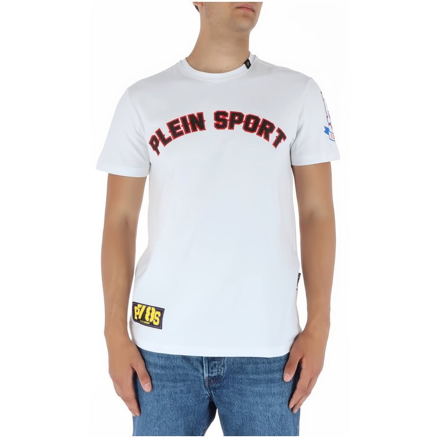 Tragekomfort, vielfältige Farbauswahl T-Shirt SPORT Look, PLEIN hoher ROUND NECK Stylischer