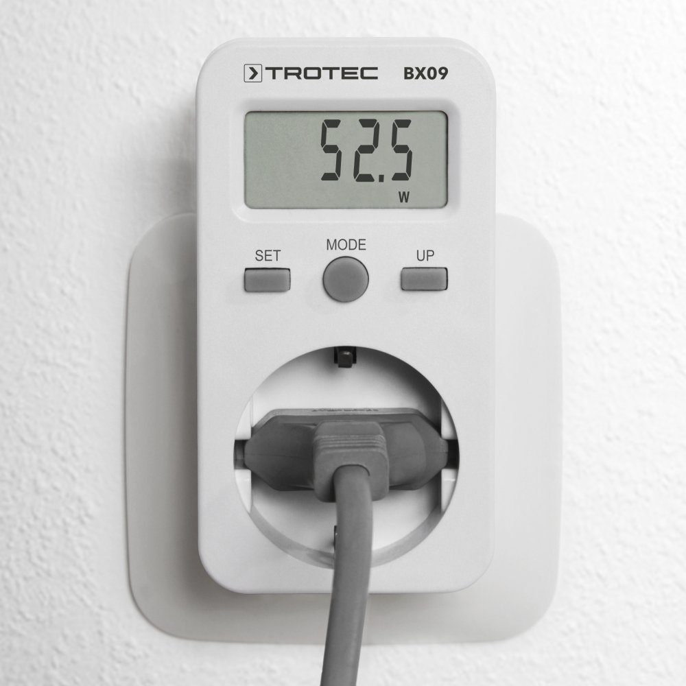 TROTEC Energiekostenmessgerät BX09 Anzeige der verbrauchten aktuellen Stromverbrauchs Energie, des