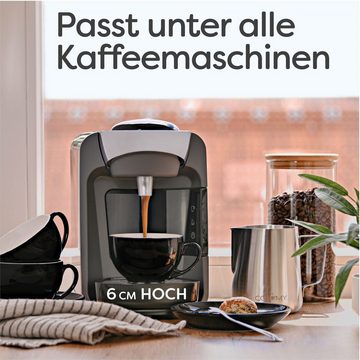 Cosumy Cappuccinotasse 6 Cappuccino Tassen Set Schwarz, Keramik, Mit Untertassen - Hält Lange warm - Spülmaschinenfest - 180ml