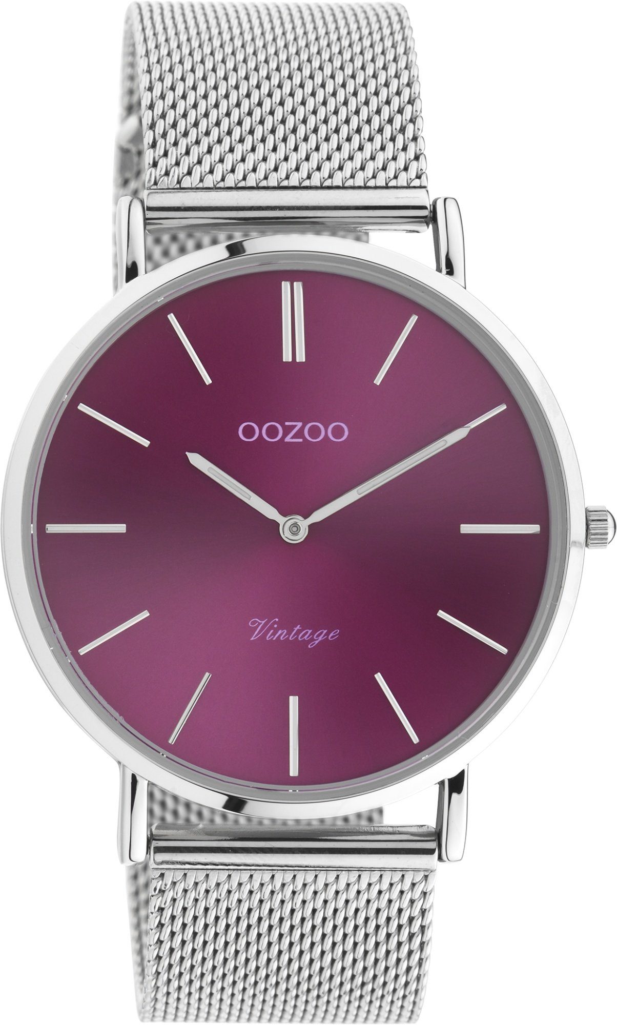 OOZOO Quarzuhr Vintage Armbanduhr C10870 Lila Milanaiseband 40 mm günstig online kaufen