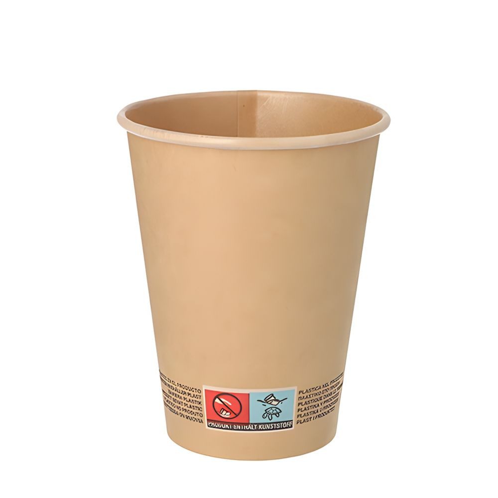 PAPSTAR Einwegbecher Trinkbecher, Pappe 0,3 l Ø 9 cm, 11 cm braun 1000 Stk, Frischfaser-Karton, PLA beschichtet