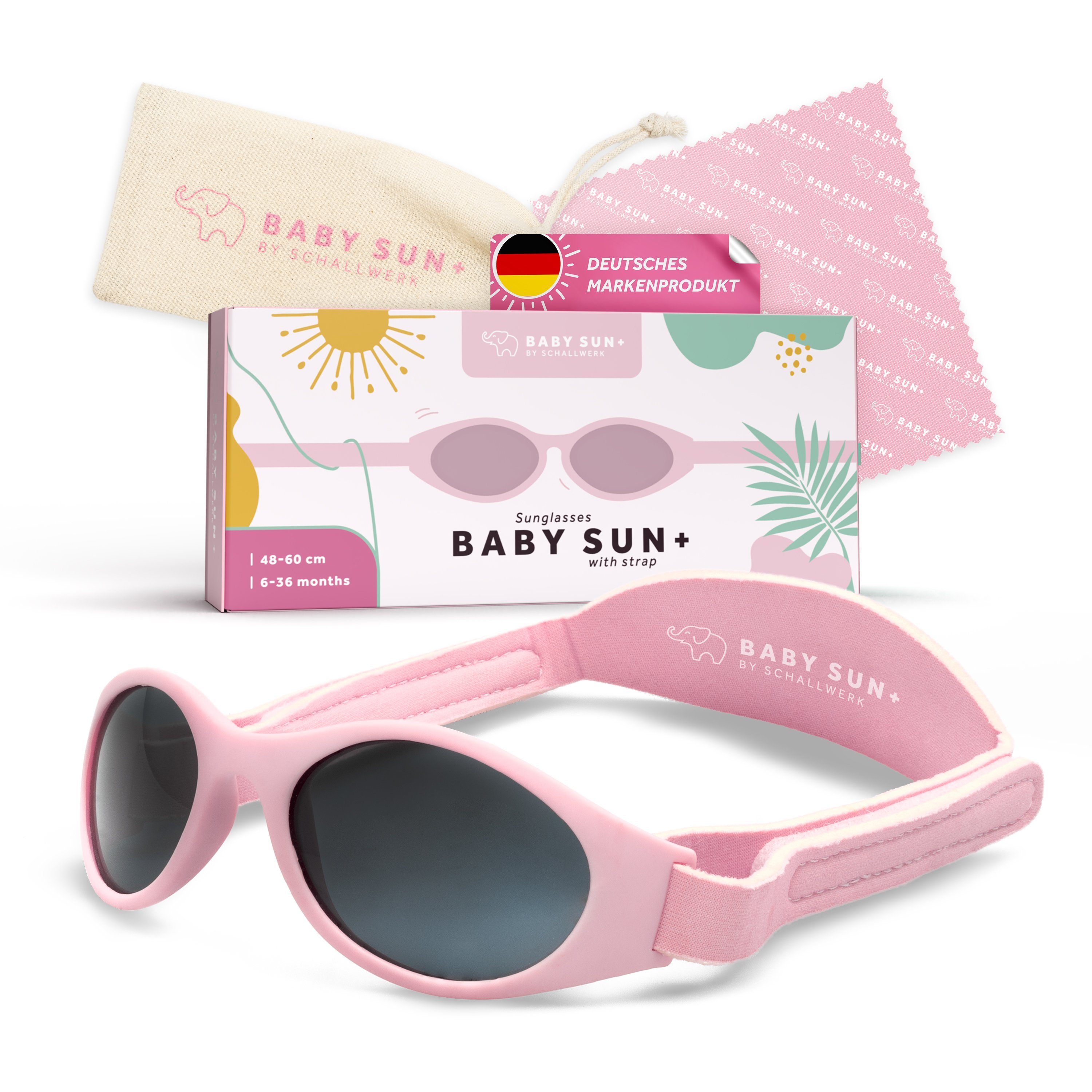 Schallwerk Sonnenbrille Baby Sonnenbrille 6-36 Monate UV-Schutz ohne Verrutschen weiches Kopfband, leichtes Gewicht, hoher Schutz