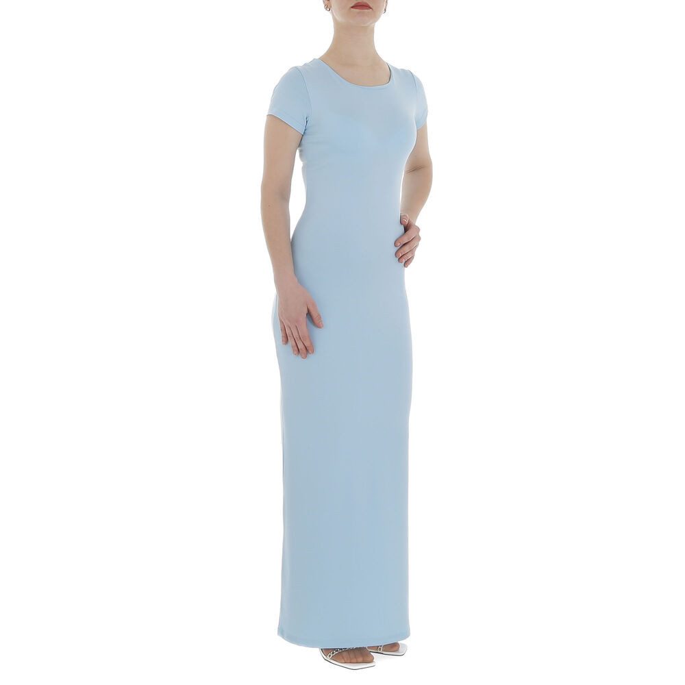 Ital-Design Maxikleid Damen Elegant Pencil (86365224) Stretch Maxikleid in Hellblau – Bild 4 von 5