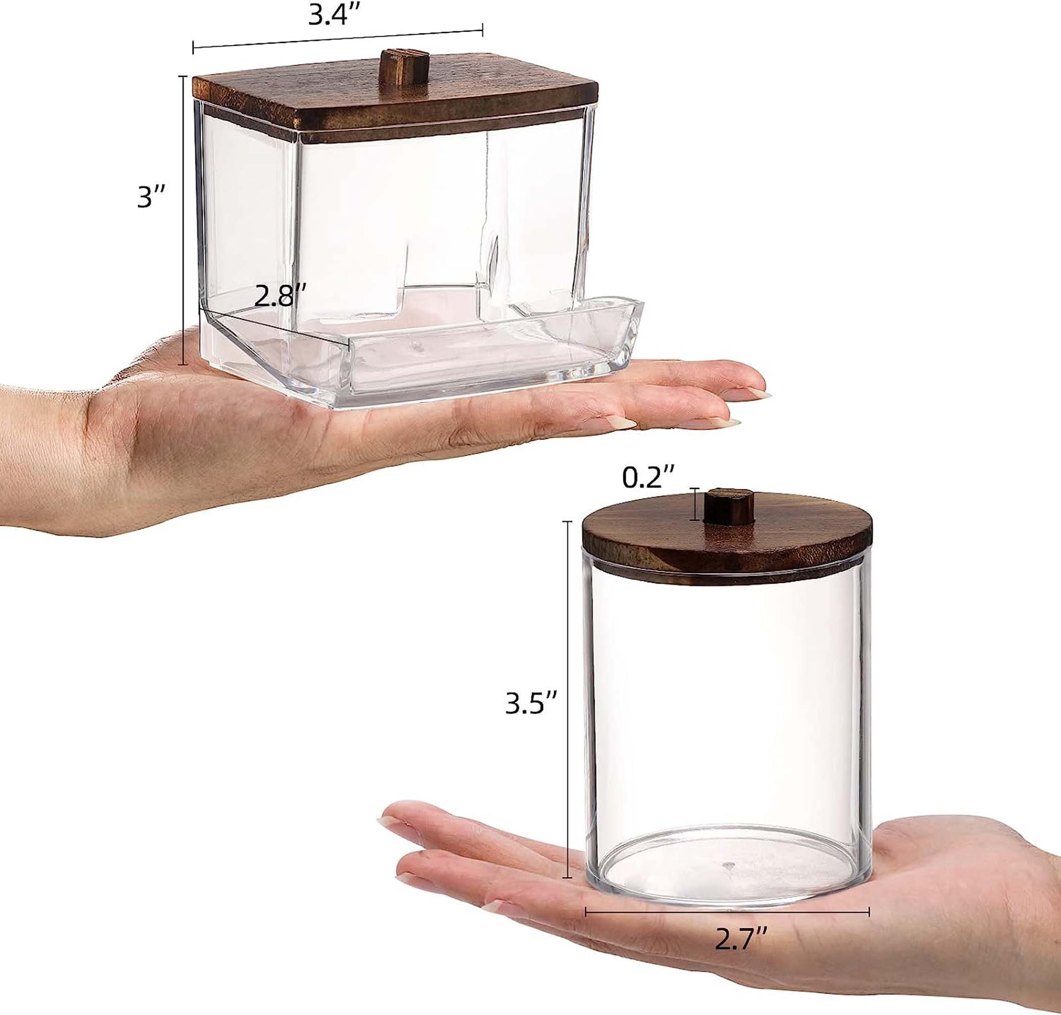 Auledio Wattestäbchenspender 3x Aufbewahrung für Wattestäbchen stapelbar,Badezimmer Organizer