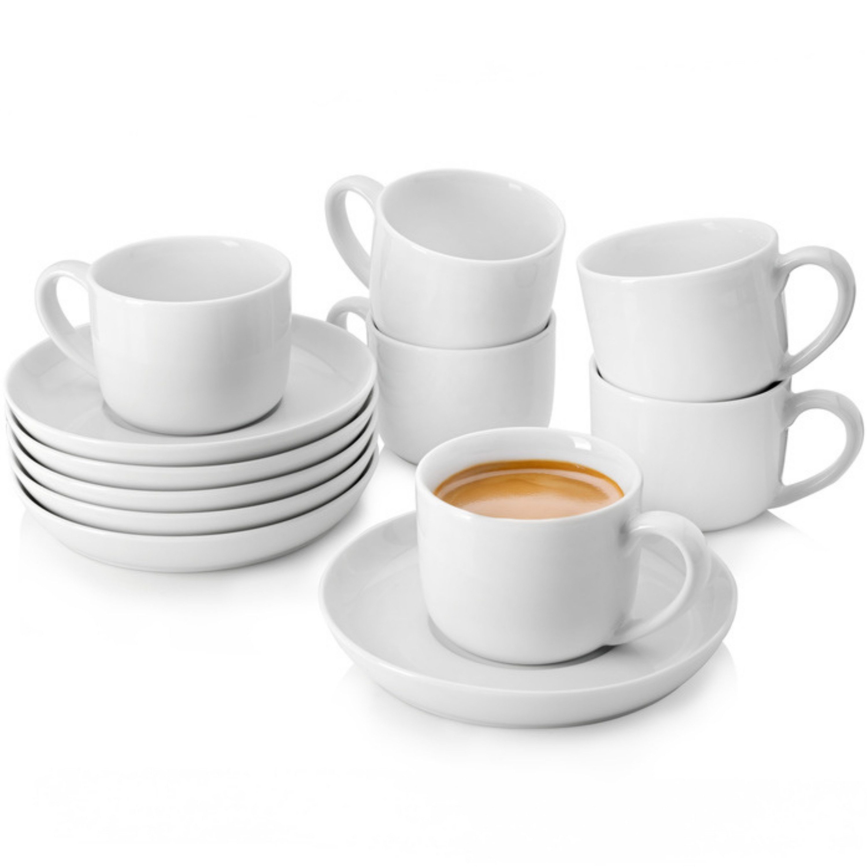 SÄNGER Kaffeeservice Marlo Kaffeetassen Set (12-tlg), 6 Personen, Porzellan, Weiß, Premium Collection