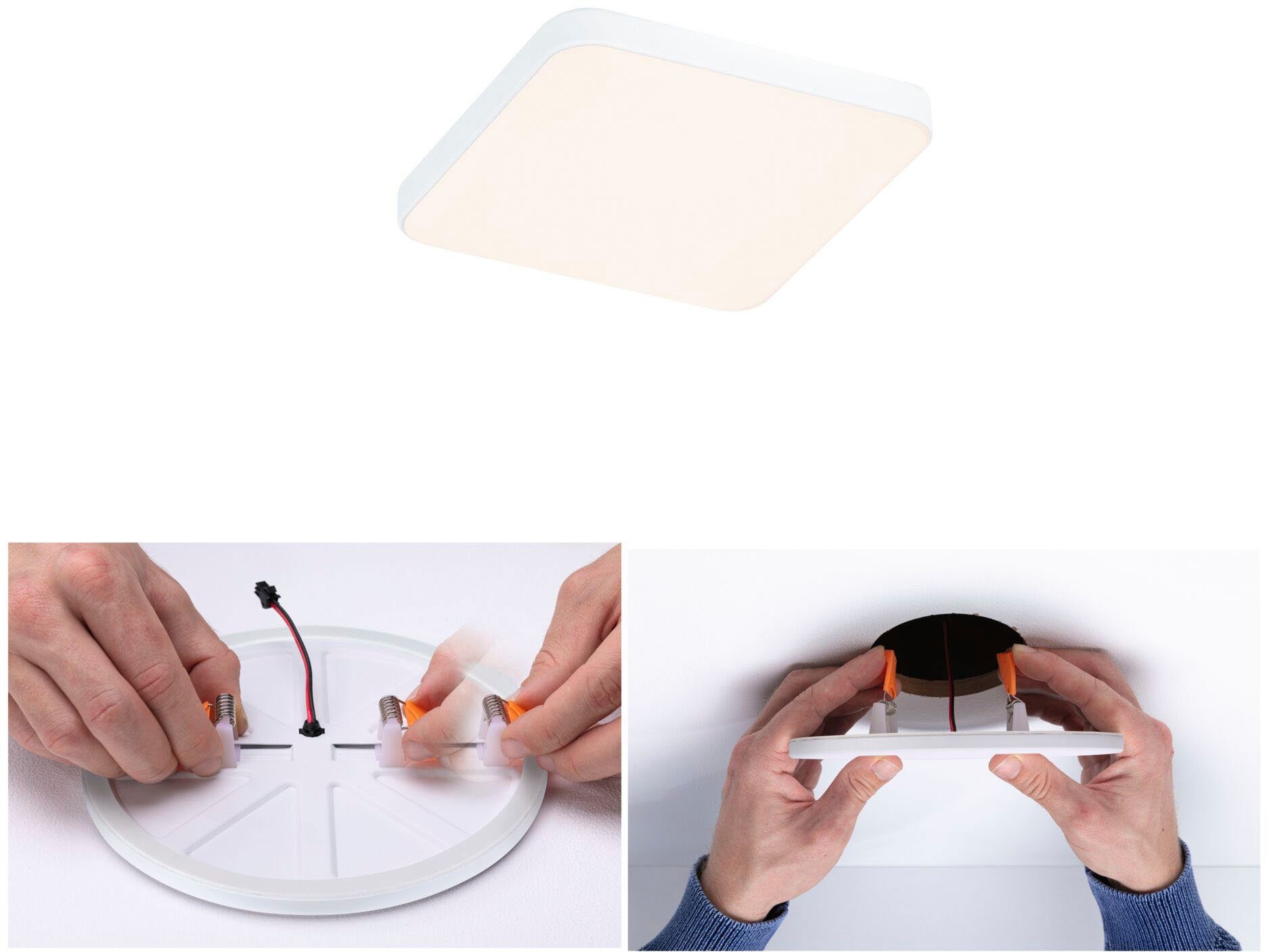 Paulmann LED Einbauleuchte Veluna VariFit Edge IP44 eckig 3000K Weiß dimmbar, LED fest integriert, Warmweiß, LED Einbaupanel IP44 eckig 3000K Weiß dimmbar
