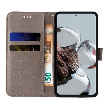 Tec-Expert Handyhülle Cover Tasche Hülle für Samsung Galaxy A35 5G, Klapphülle Case mit Kartenfach Fliphülle aufstellbar, Motiv Blumen