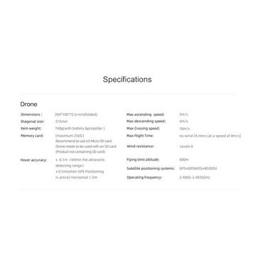 Xiaomi Quadrocopter Quadrocopter (inkl. Kamera, inkl. GPS-Funktion, Return to Home, Objektverfolgung)
