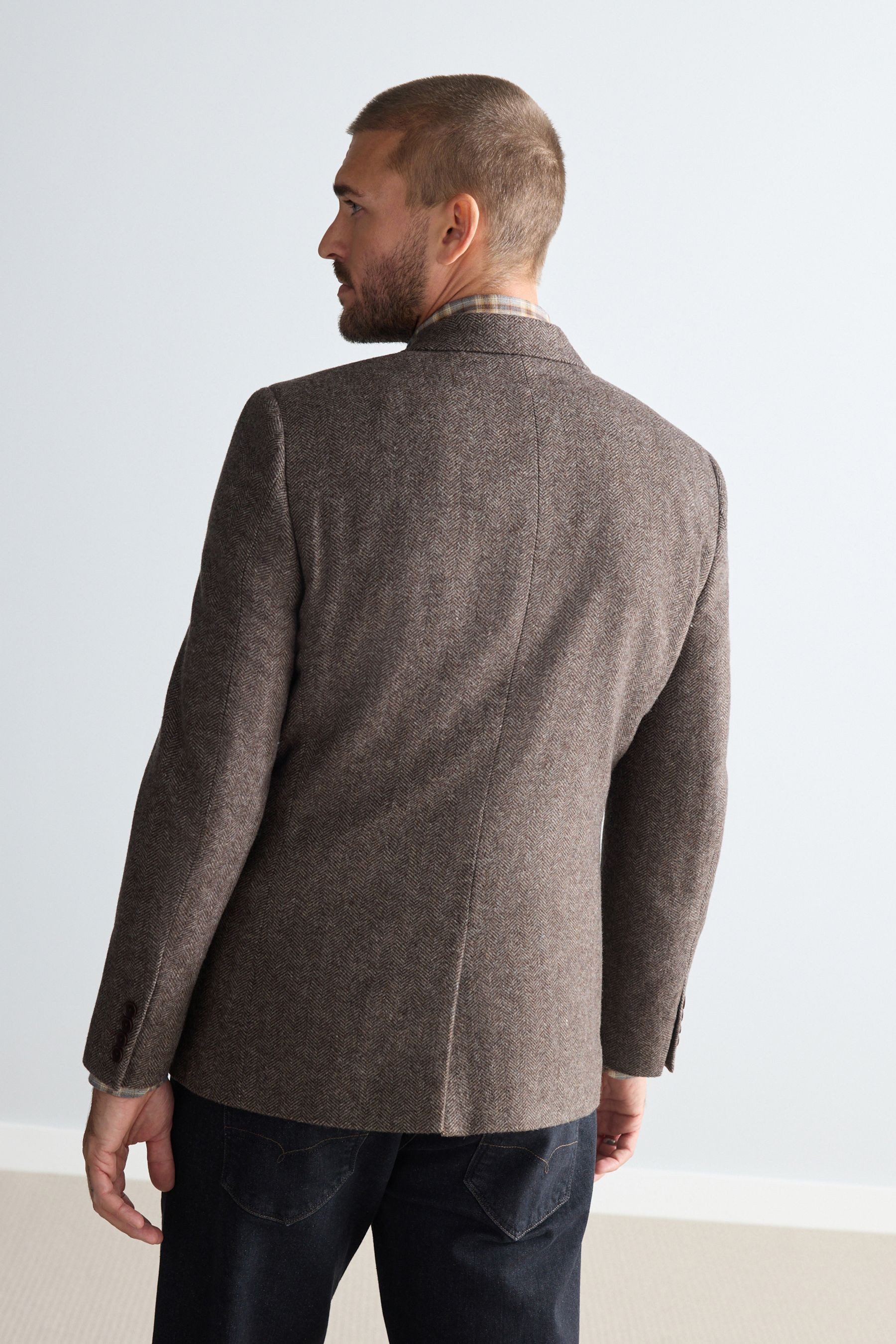 Next Sakko Nova Fides Signature Wollblazer, Fischgrätmuster (1-tlg)