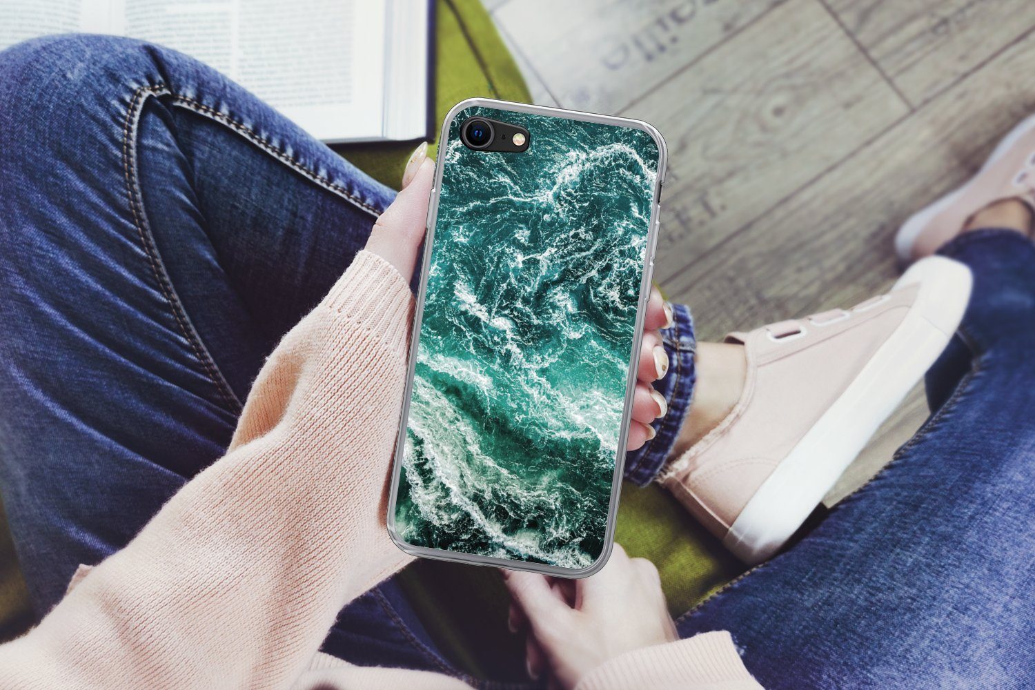 MuchoWow Handyhülle für Apple iPhone 7 Marmor - Gemustert - Natursteine, Smartphone-Bumper, Print, Handy Schutzhülle Dünn