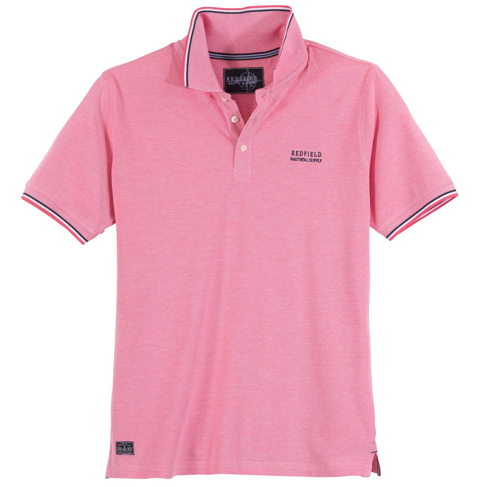 Redfield Größen Poloshirt redfield melange Große pink modisch Poloshirt