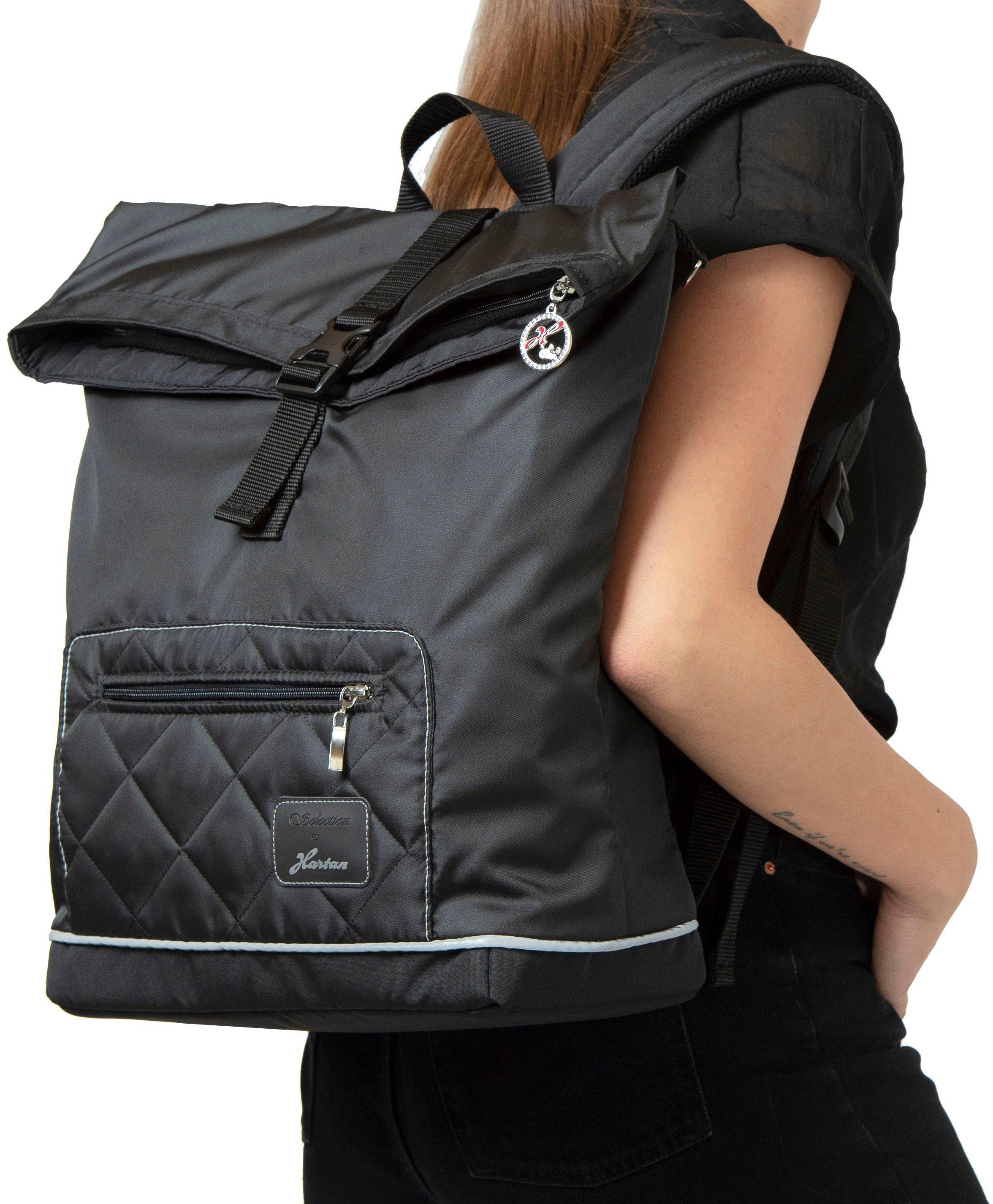 Germany Made black Wickelrucksack Casual Collection, bag Space Hartan - pinstripe in Thermofach; mit